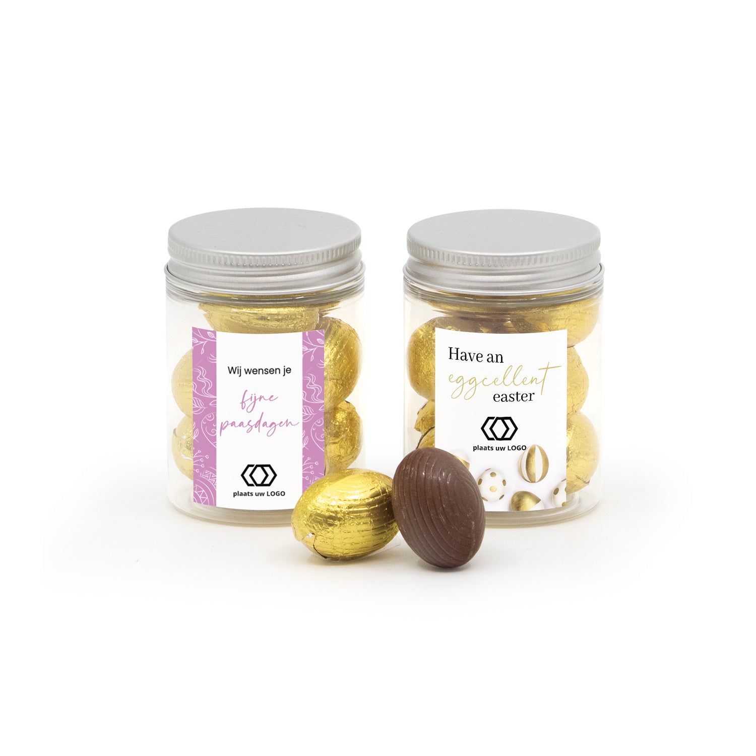 Potje met paaseitjes met eigen etiket - Pasen - Bedankjes.nl