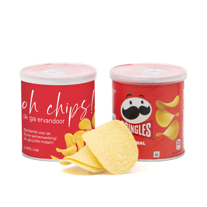 Pringles chipsblikje met eigen wikkel 40 gram - Afscheid Collega