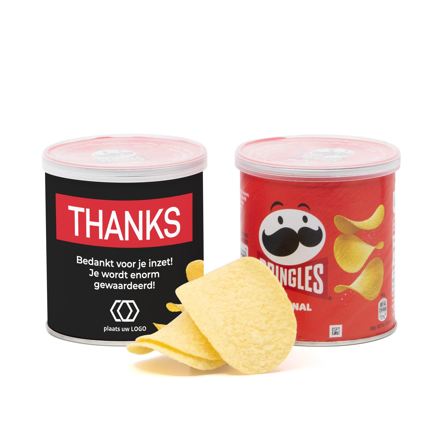 Pringles chipsblikje met eigen wikkel 40 gram - Zakelijk - Bedankjes.nl