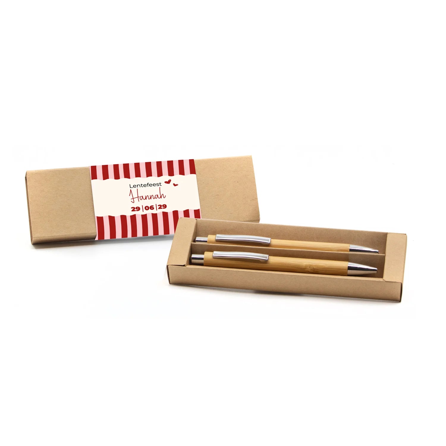 Pennenset bamboe met eigen sleeve - Communie meisje