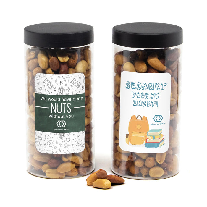 Pot met verse notenmix en persoonlijk etiket - Leraar Pot met verse notenmix en persoonlijk etiket - Leraar