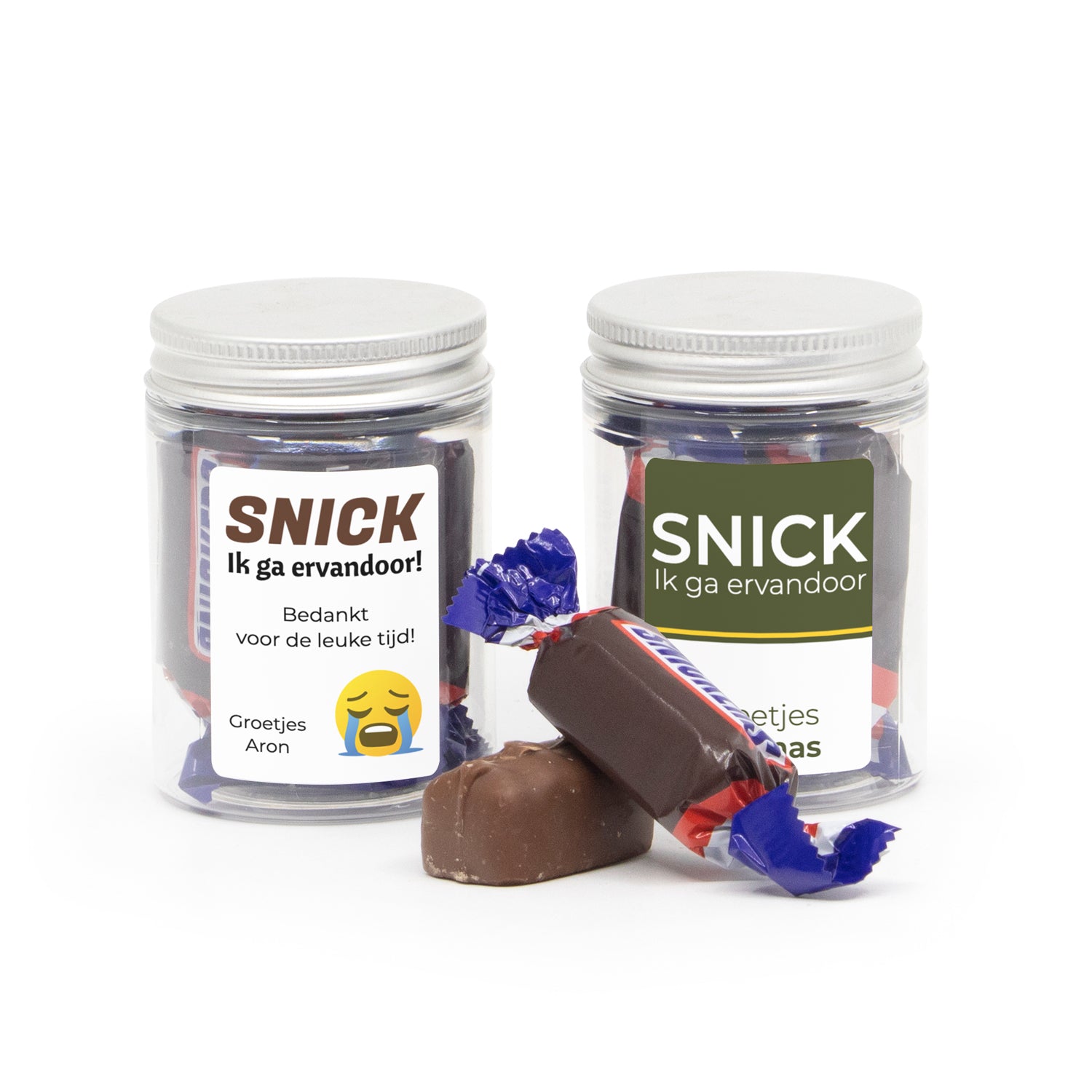 Snick! Ik ga ervandoor kunststof potje - Afscheid collega - Bedankjes.nl