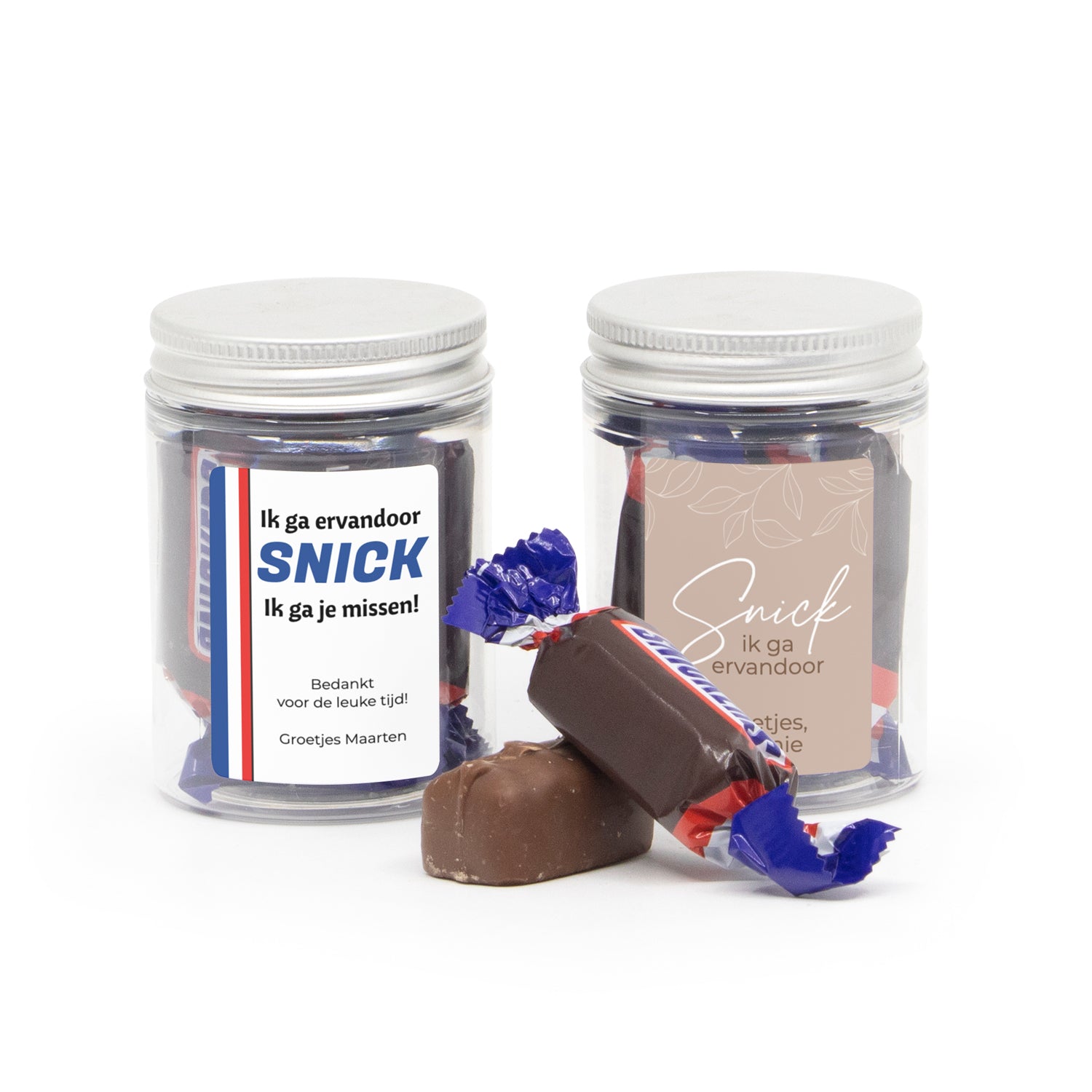 Snick! Ik ga ervandoor kunststof potje - Afscheid collega - Bedankjes.nl