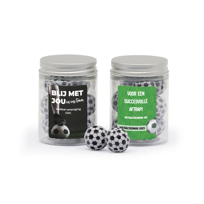 Potje voetballen met eigen etiket - Zakelijk Potje voetballen met eigen etiket - Zakelijk