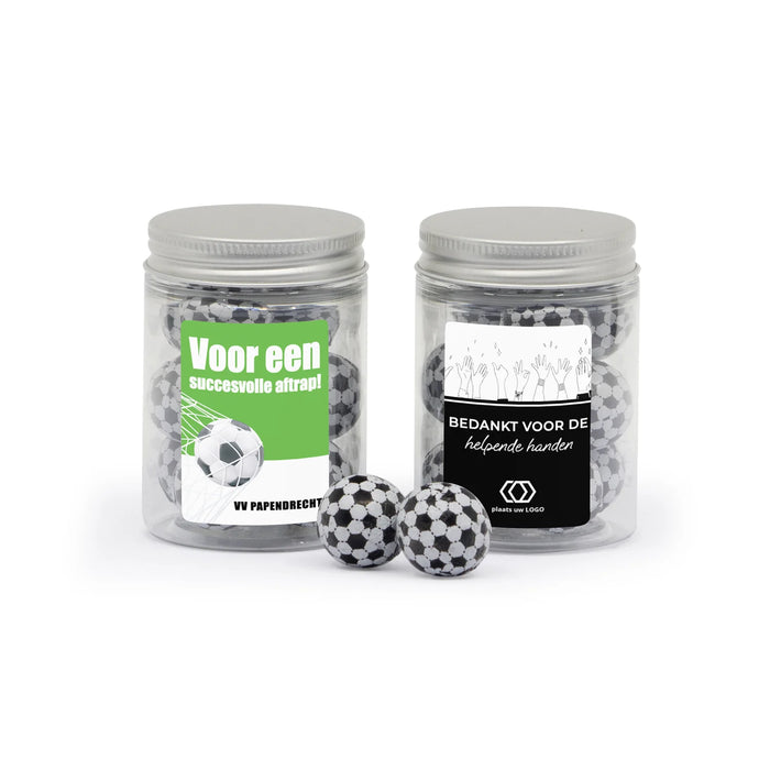 Potje voetballen met eigen etiket - Zakelijk Potje voetballen met eigen etiket - Zakelijk