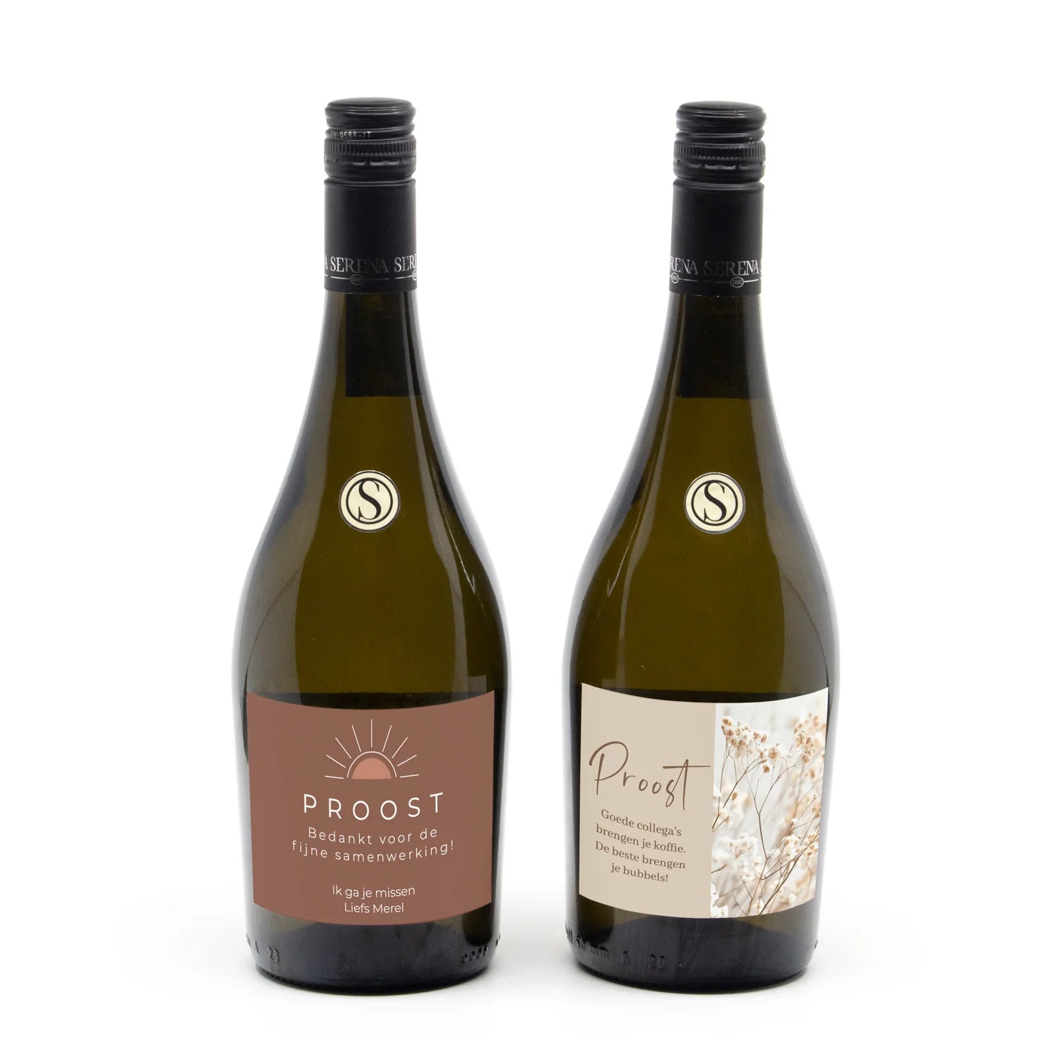 Fles Prosecco met persoonlijk etiket - Afscheid Collega's - Bedankjes.nl