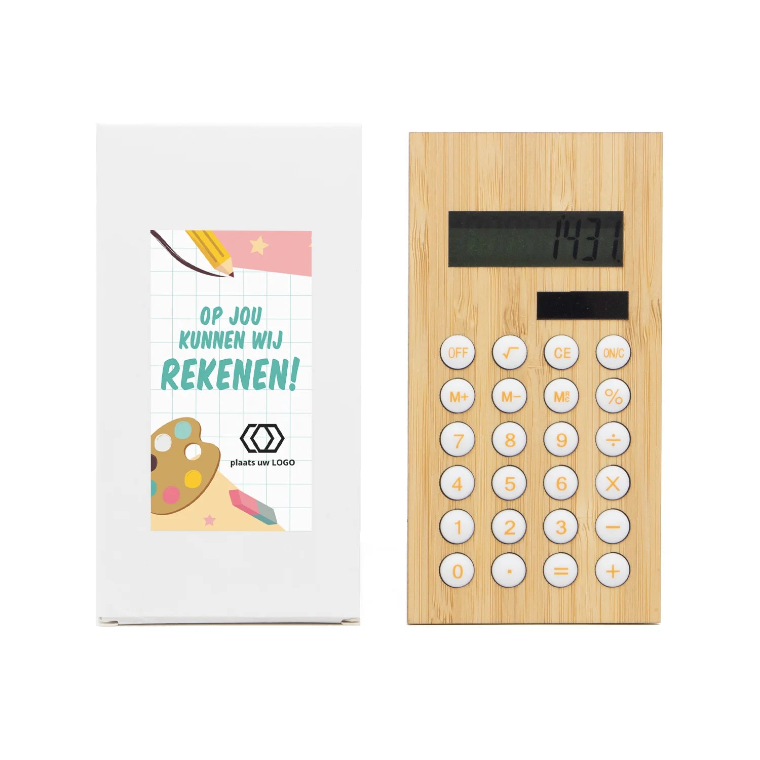 Rekenmachine met eigen etiket - Leraar - Bedankjes.nl