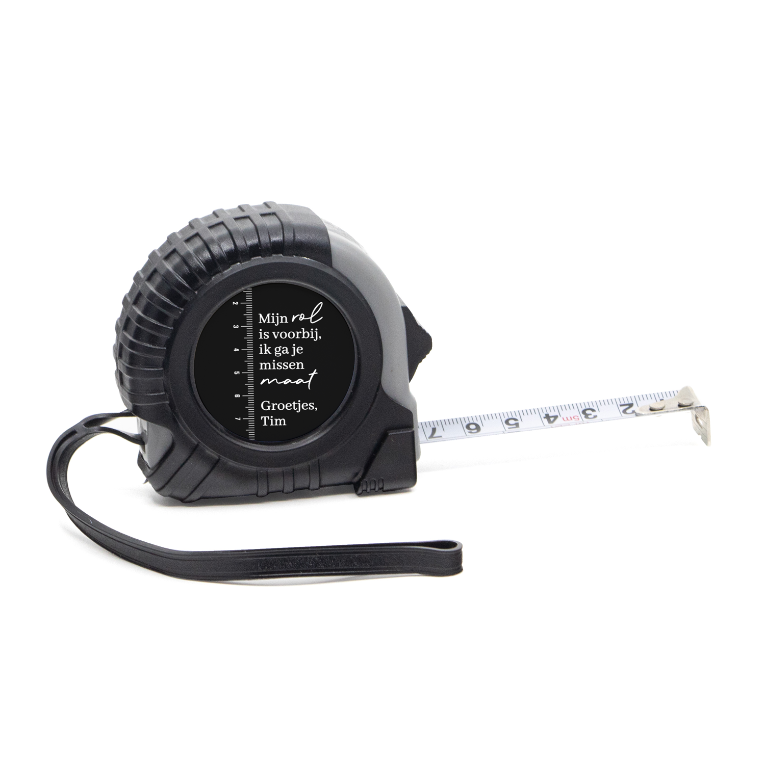Rolmaat met eigen etiket - Afscheid collega - Bedankjes.nl