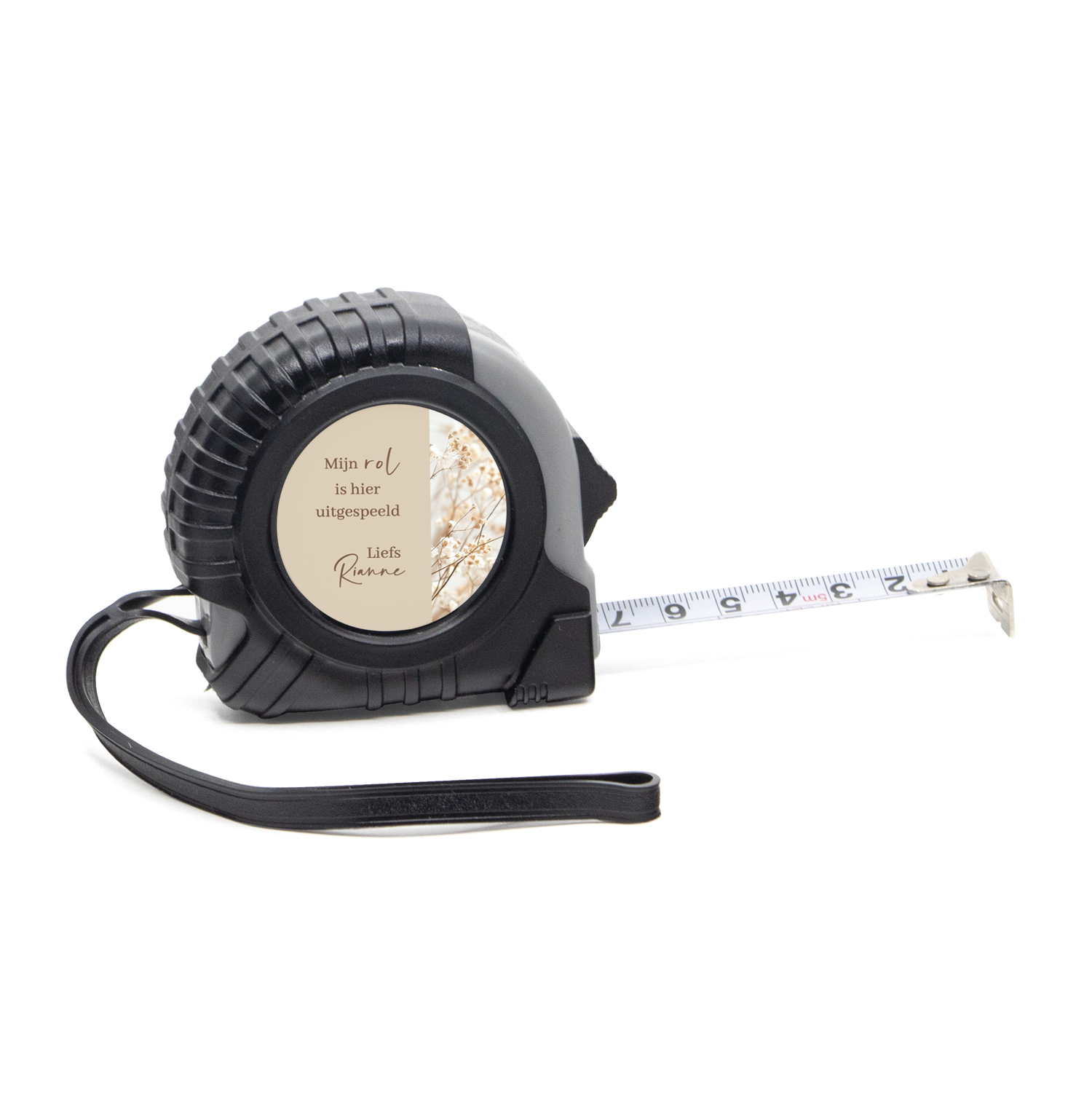 Rolmaat met eigen etiket - Afscheid collega - Bedankjes.nl