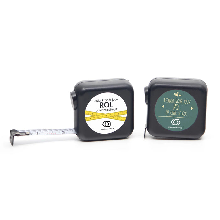Vierkante rolmaat 3 meter met eigen etiket - Dag van de Leraar Vierkante rolmaat 3 meter met eigen etiket - Dag van de Leraar