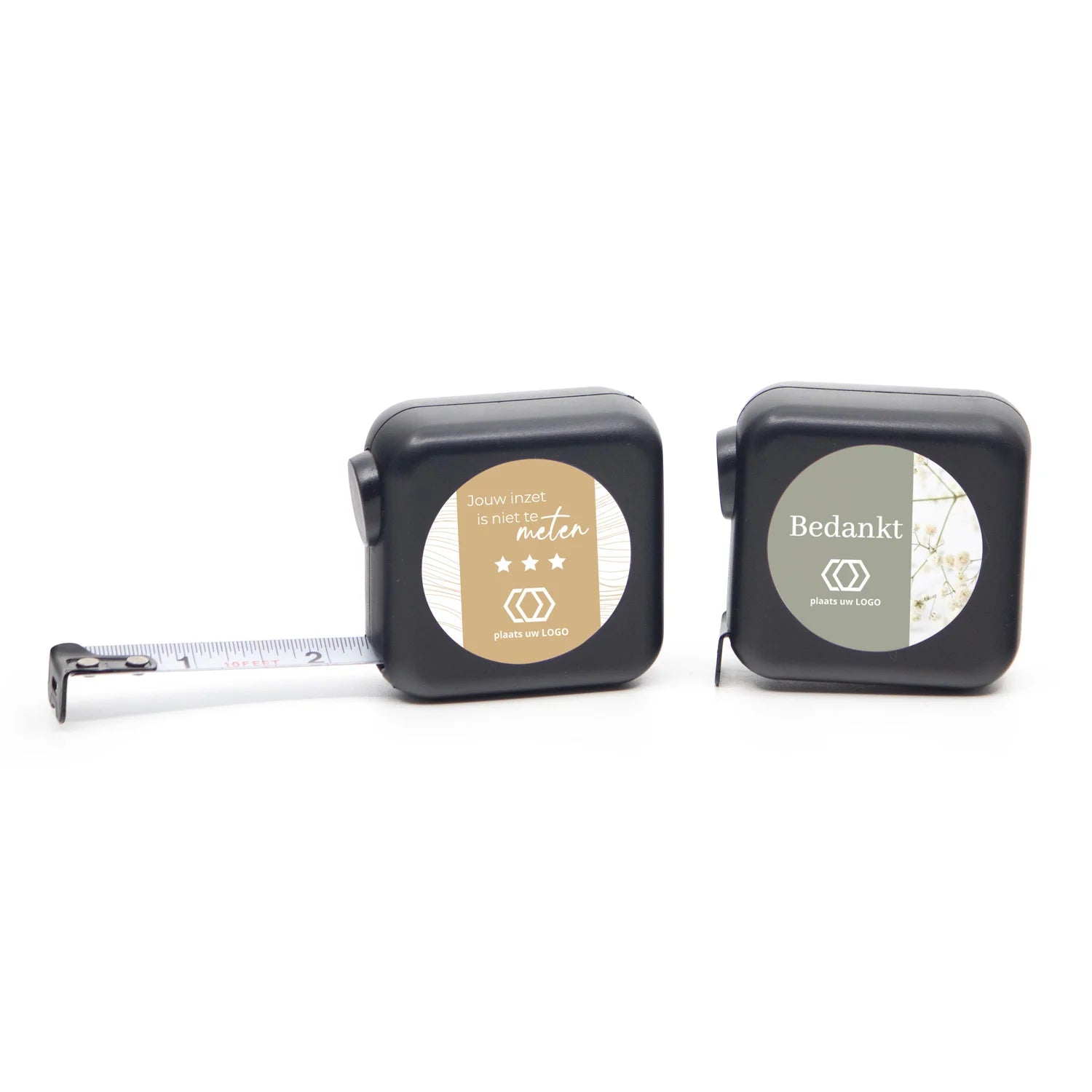 Vierkante rolmaat 3 meter met eigen etiket - Zakelijk - Bedankjes.nl