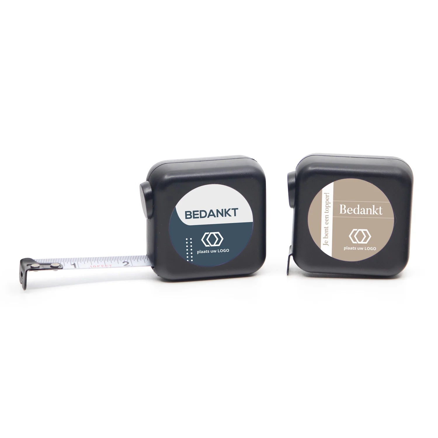 Vierkante rolmaat 3 meter met eigen etiket - Zakelijk - Bedankjes.nl