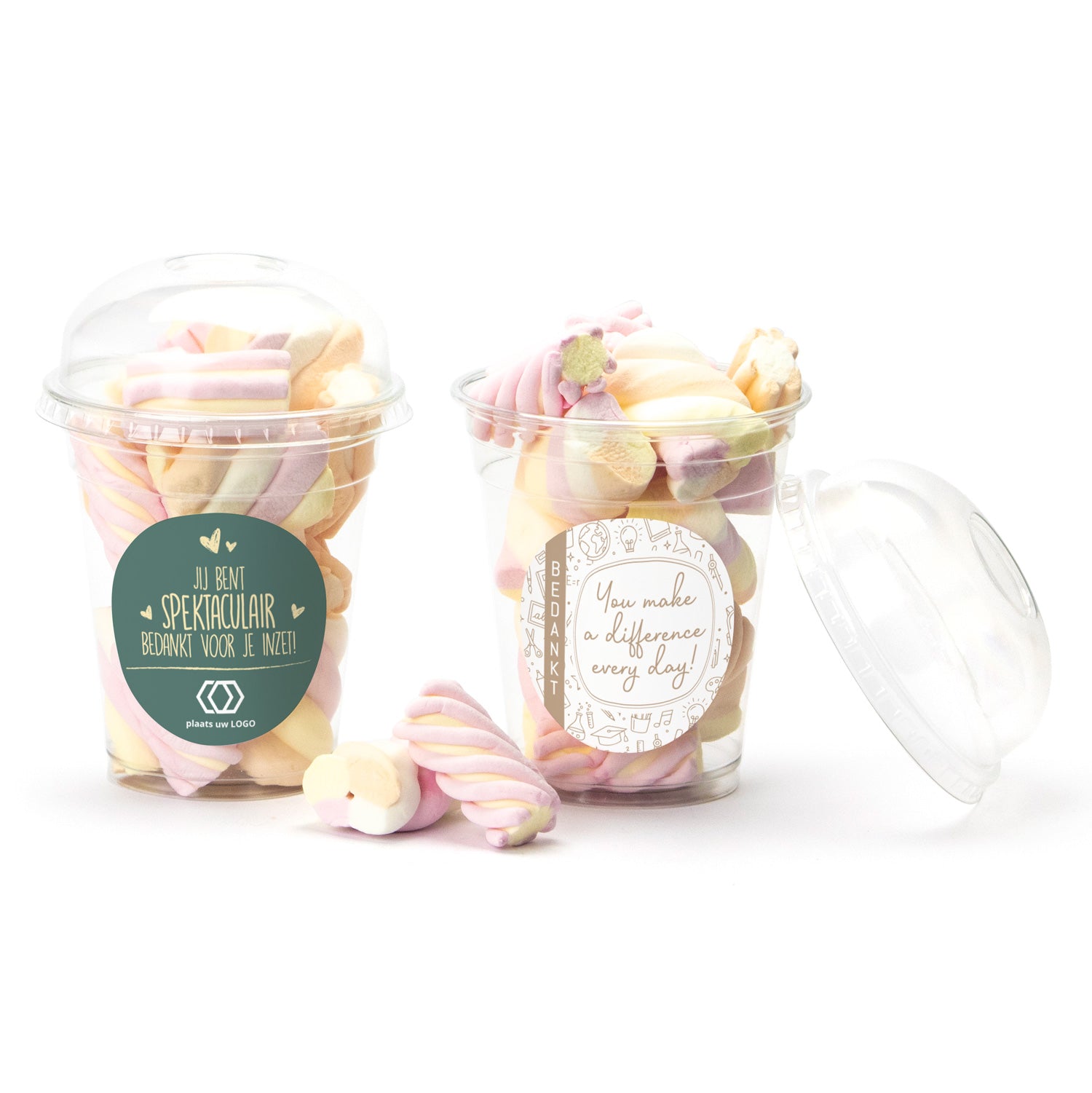 Spekbeker met logo - Leraar - Bedankjes.nl