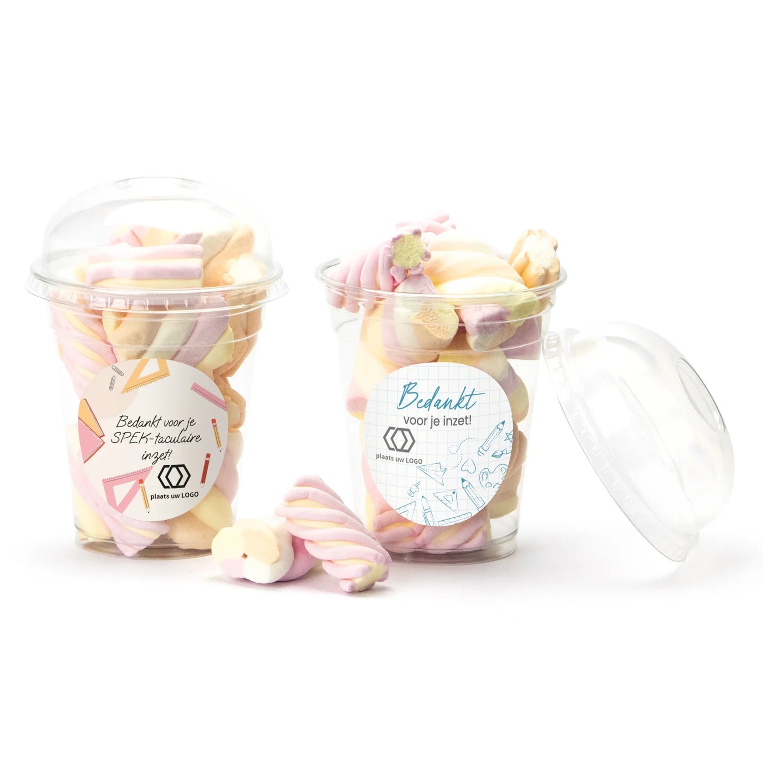 Spekbeker met logo - Leraar - Bedankjes.nl