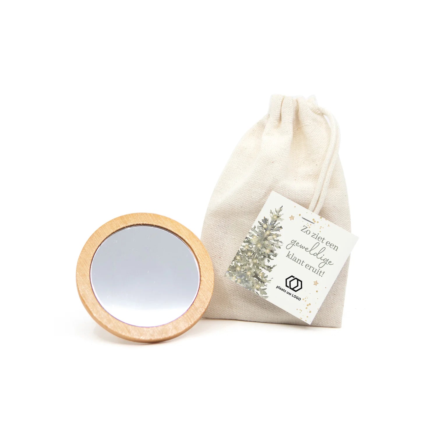 Spiegeltje met eigen kaartje- Kerst - Bedankjes.nl