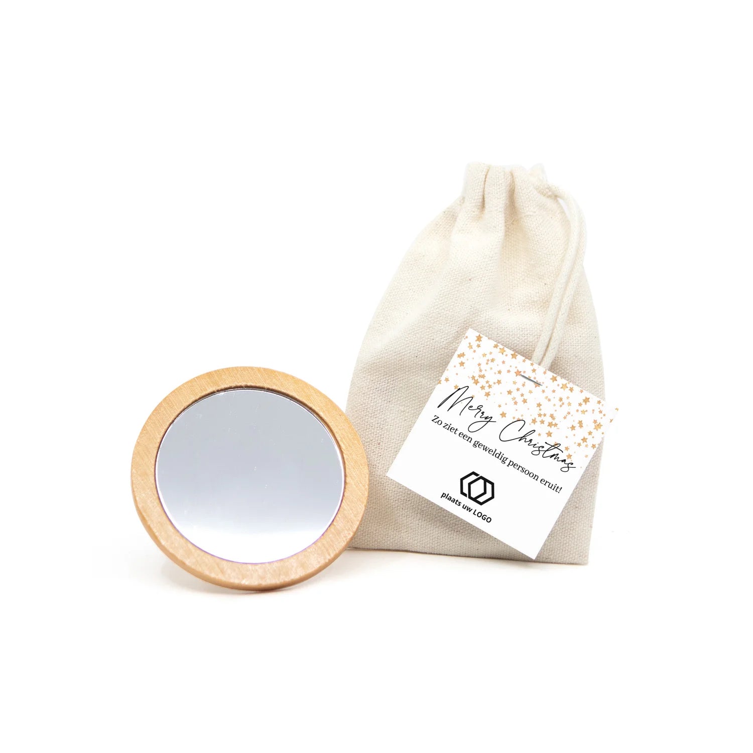 Spiegeltje met eigen kaartje- Kerst - Bedankjes.nl