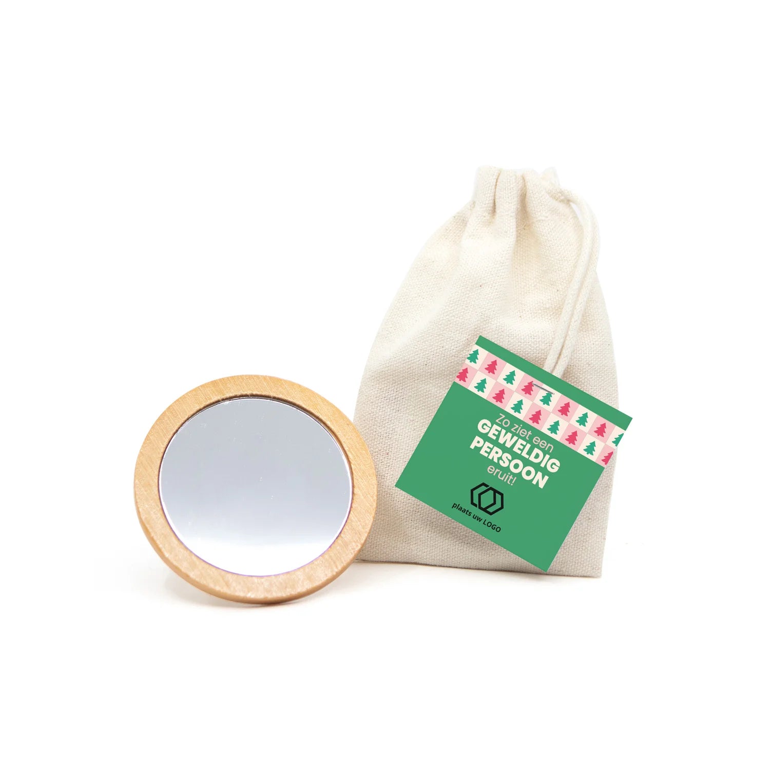 Spiegeltje met eigen kaartje- Kerst - Bedankjes.nl