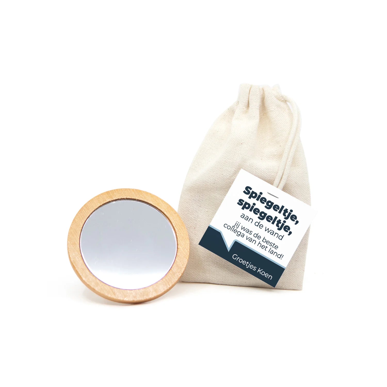 Spiegeltje met eigen kaartje - Collega - Bedankjes.nl