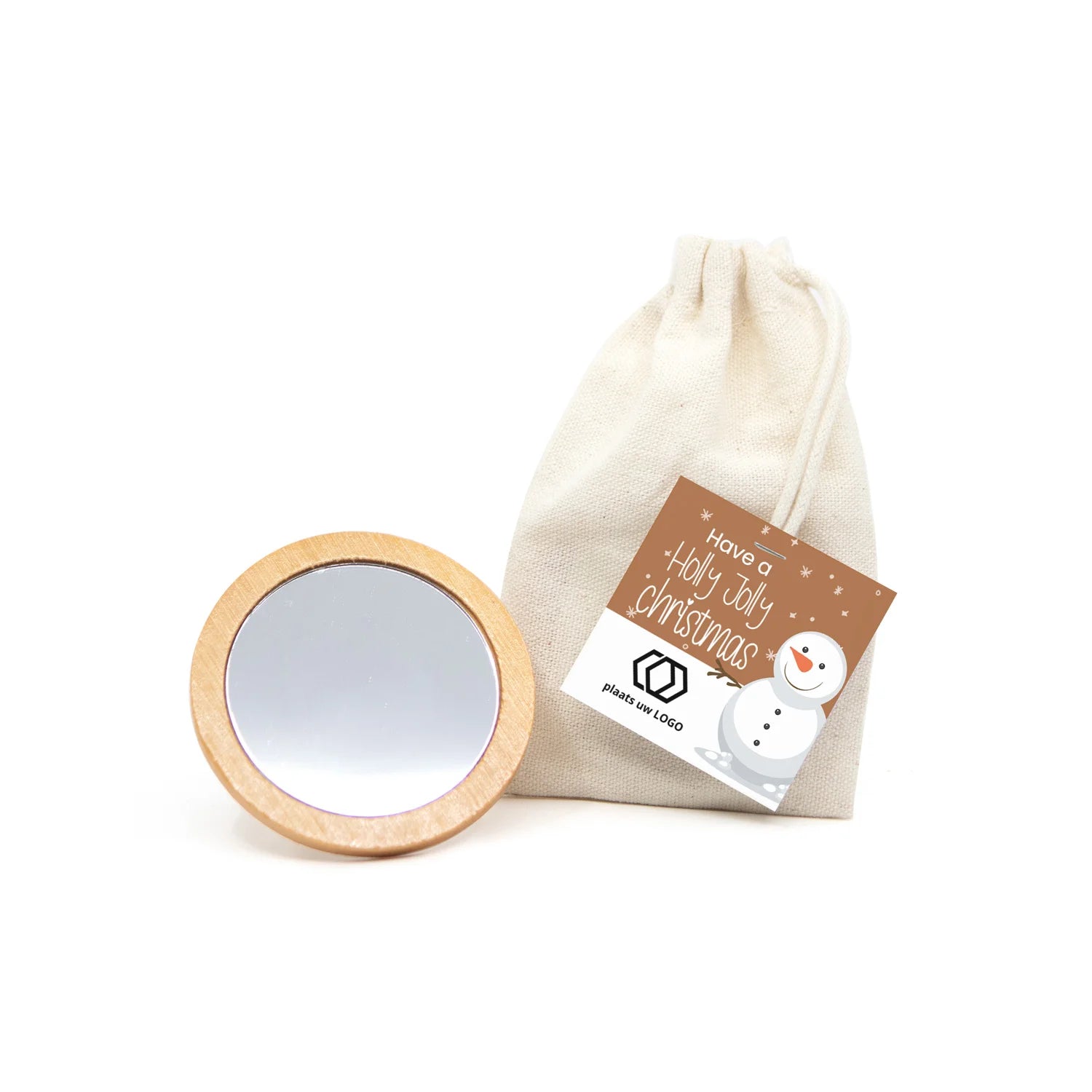 Spiegeltje met eigen kaartje- Kerst - Bedankjes.nl