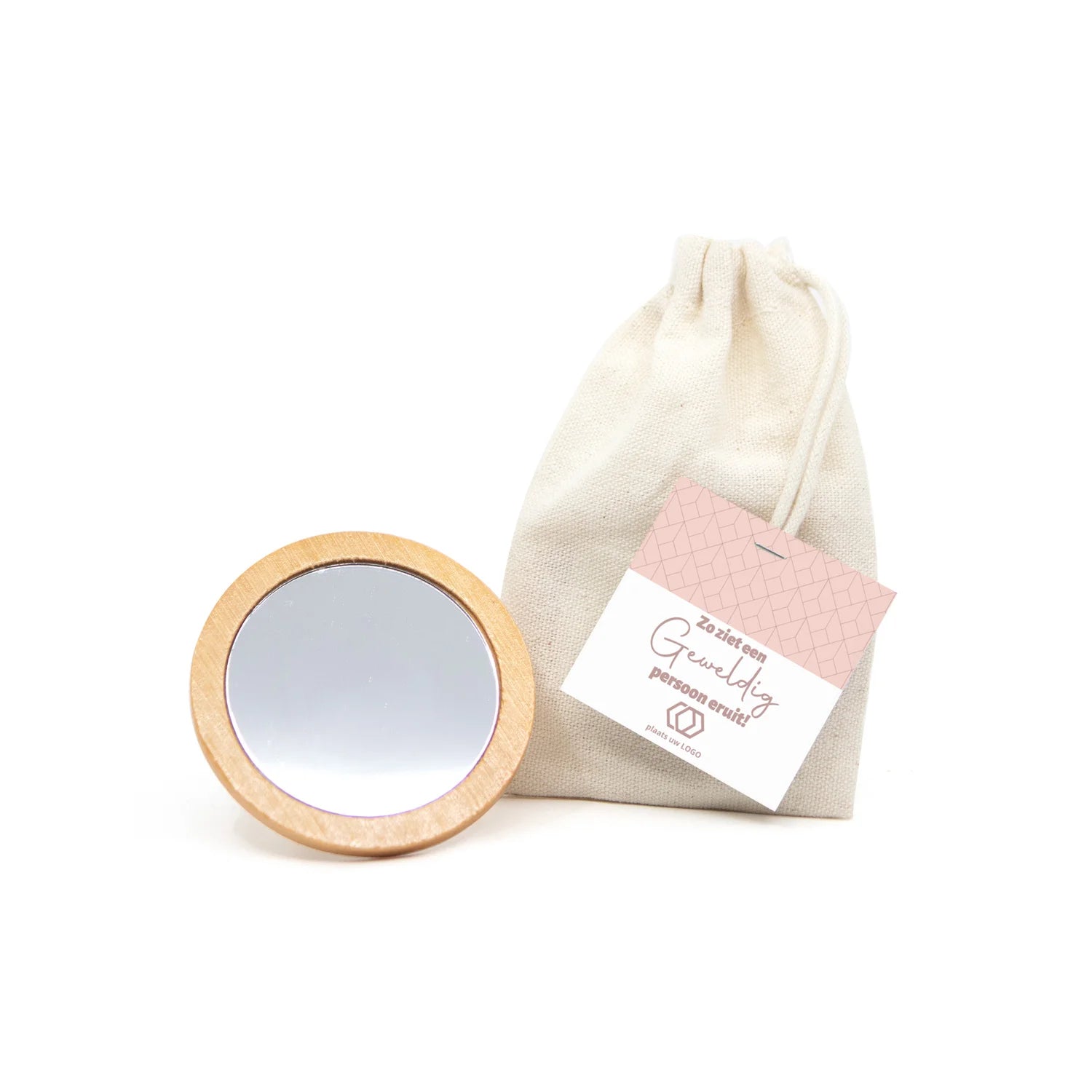 Spiegeltje met eigen kaartje- Zakelijk - Bedankjes.nl