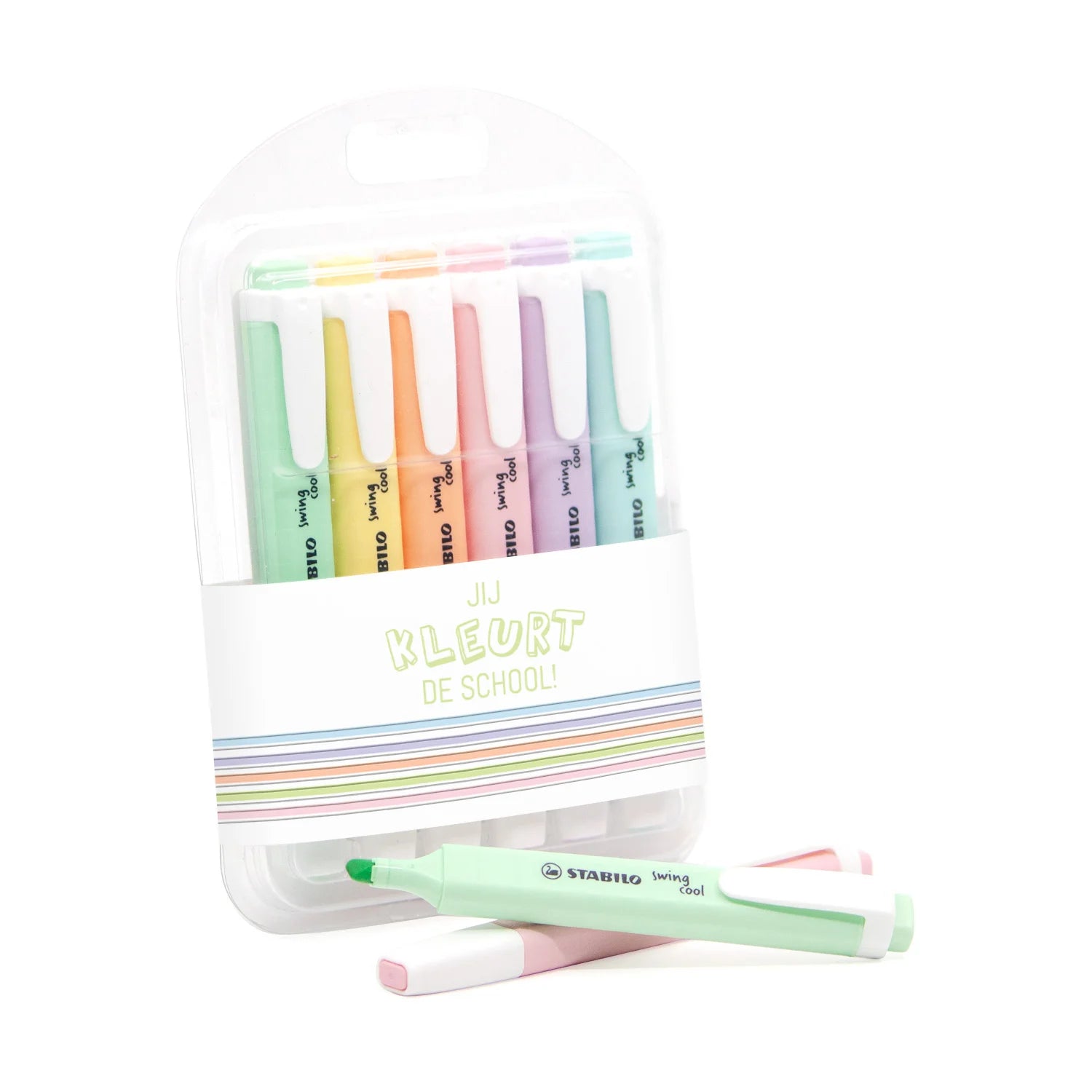 Mapje Stabilo markeerstiften met eigen wikkel - Leraar - Bedankjes.nl