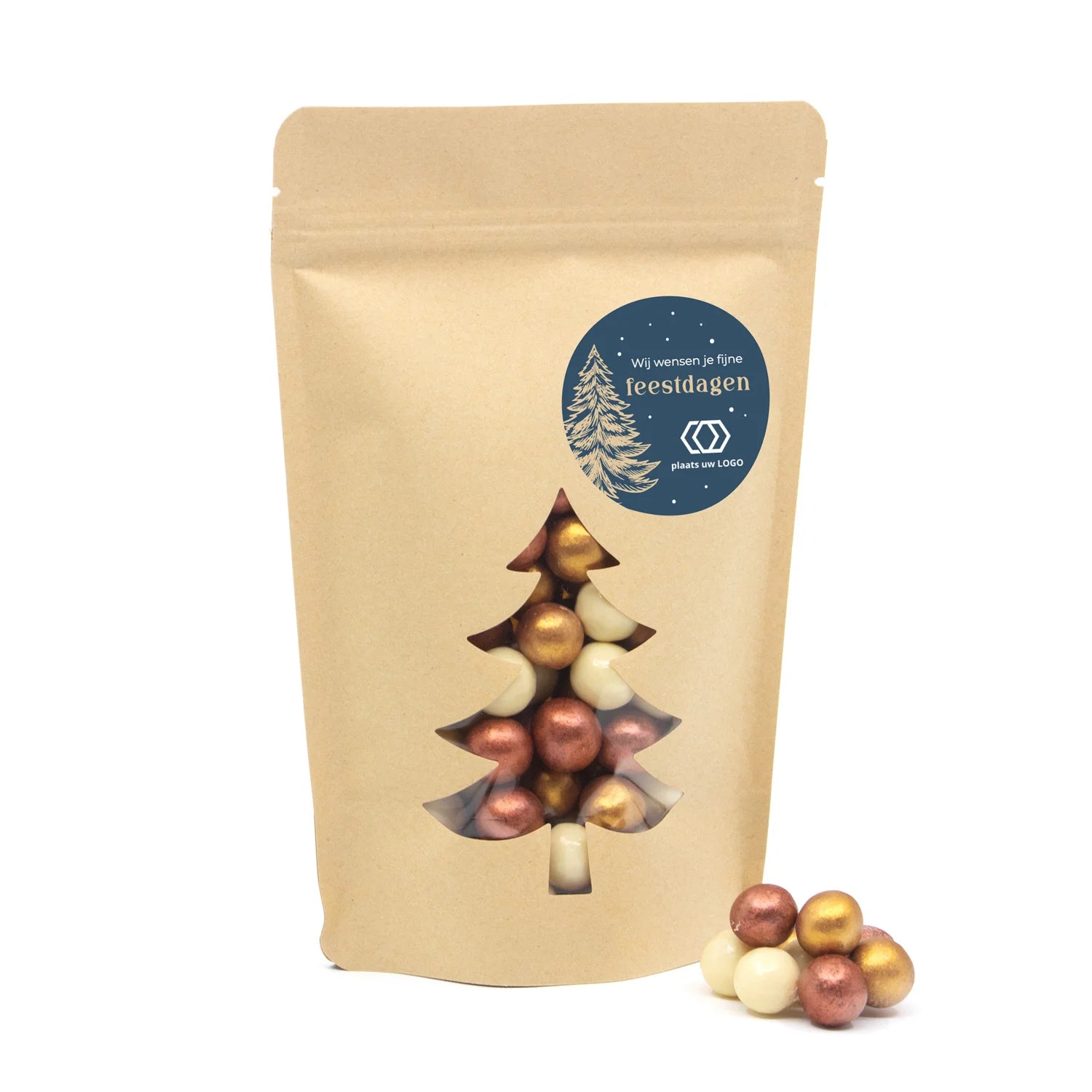 Kraftzak kerstboom met kerst pearls - Kerst