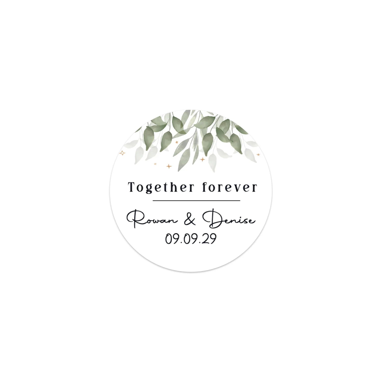 Persoonlijke stickers 30 stuks (3,5cm) - Trouwen - Bedankjes.nl