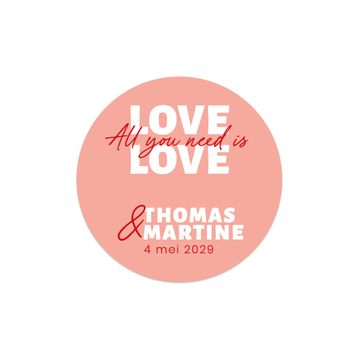 Persoonlijke stickers 24 stuks (4cm) - Trouwen Persoonlijke stickers 24 stuks (4cm) - Trouwen