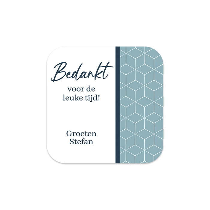 Persoonlijke vierkante stickers 15 stuks (5 x 5cm) - Bedankt Persoonlijke vierkante stickers 15 stuks (5 x 5cm) - Bedankt