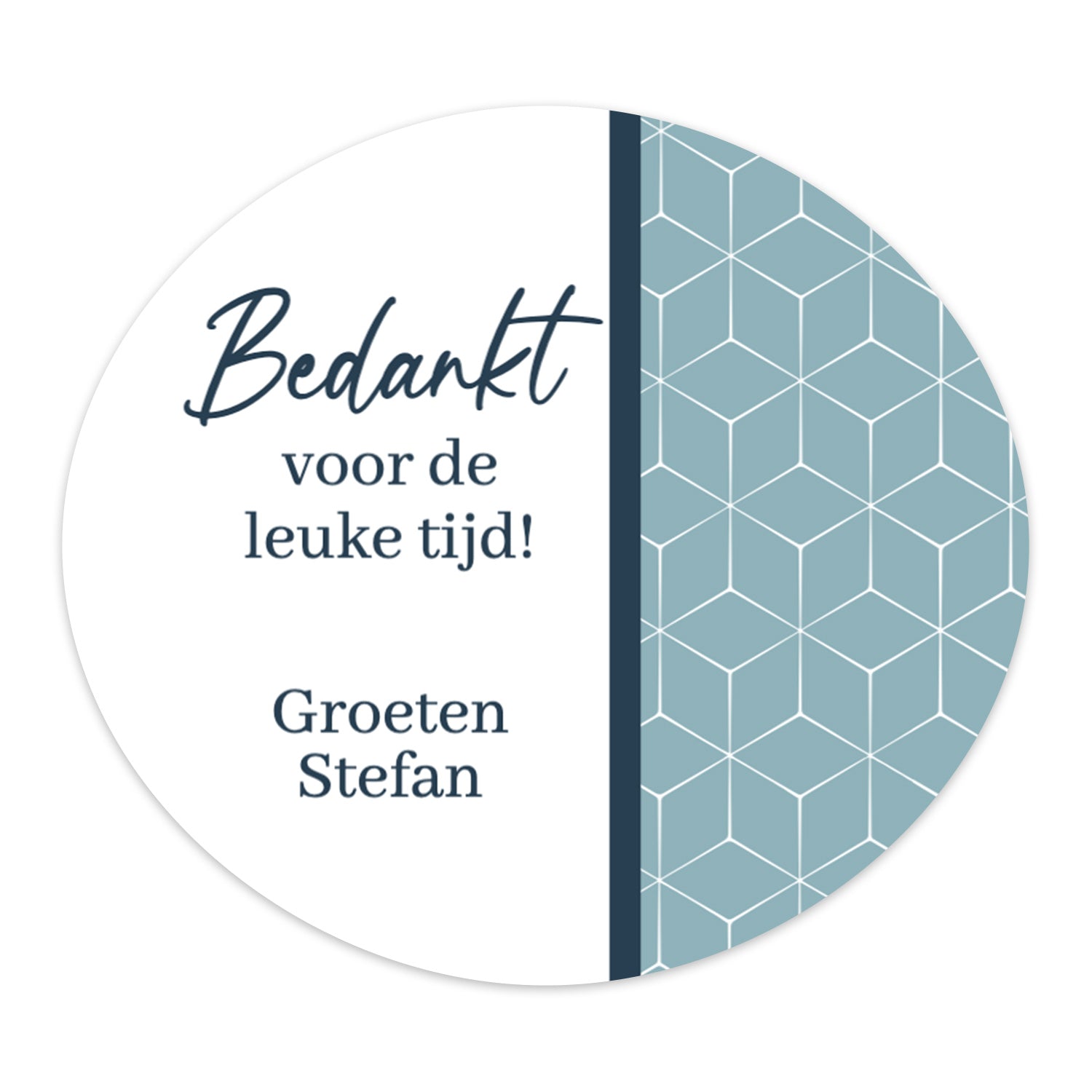 Persoonlijke stickers 6 stuks (64x57mm) - Bedankt