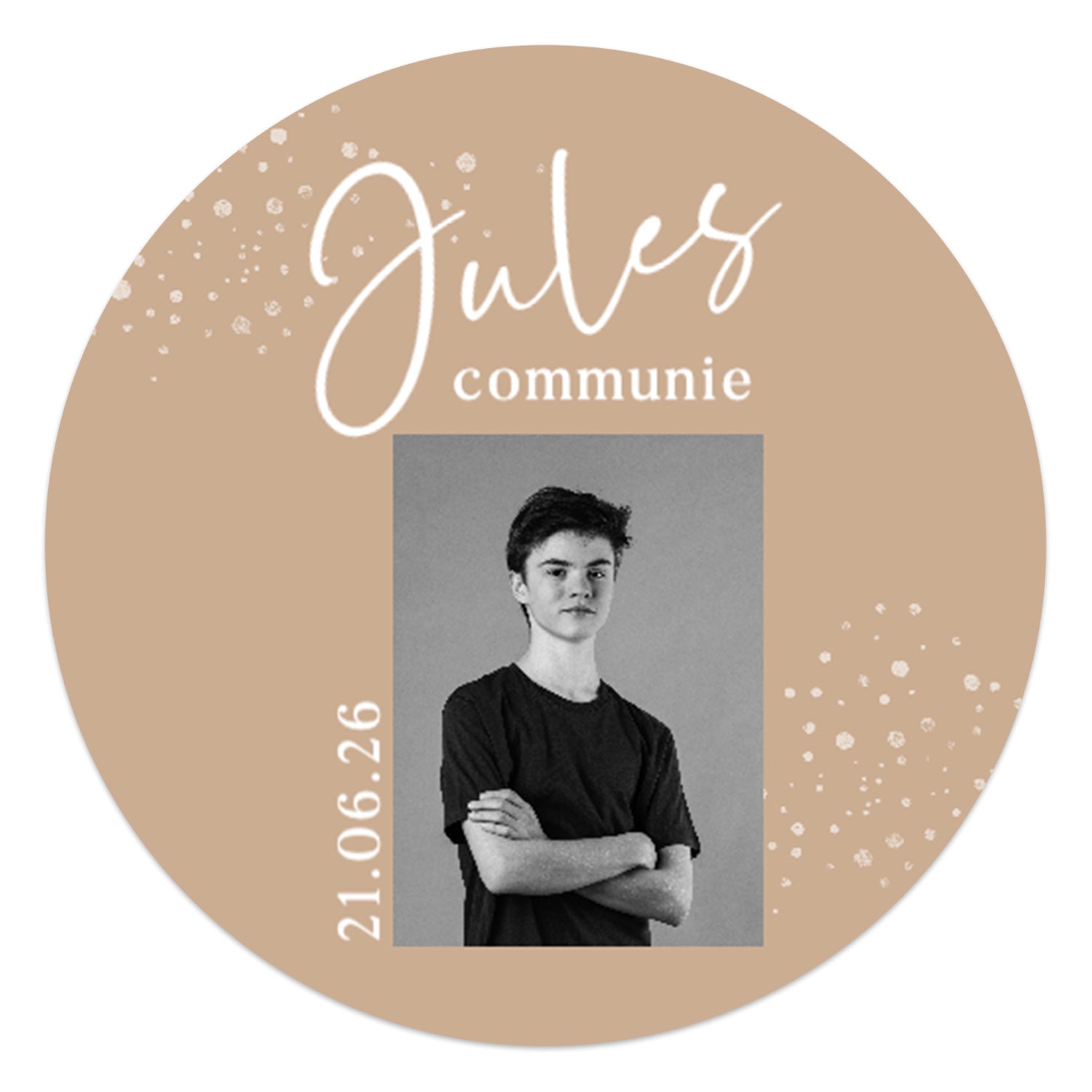 Stickers 6 stuks (7,5cm) - Communie jongens - Bedankjes.nl