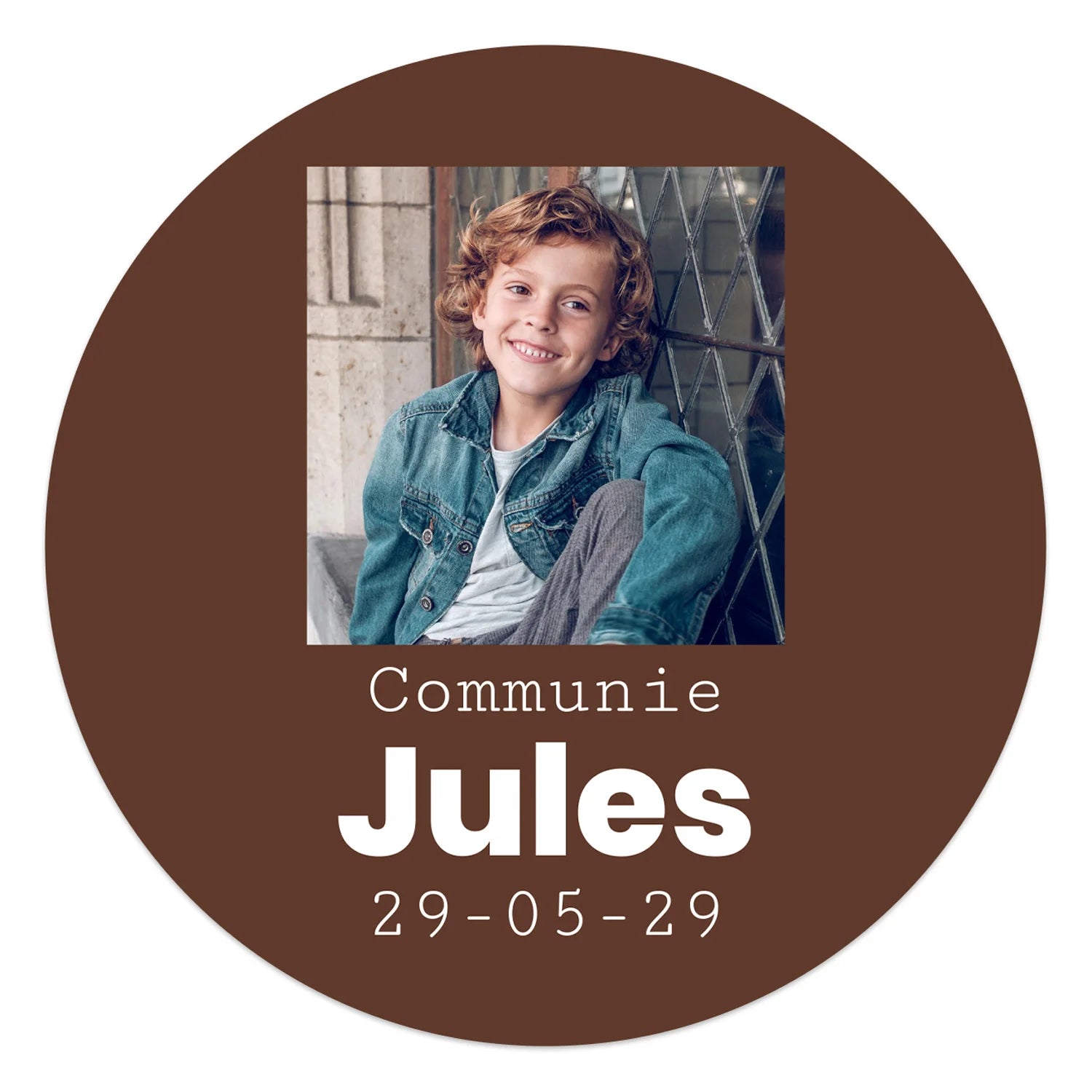 Stickers 6 stuks (7,5cm) - Communie jongens