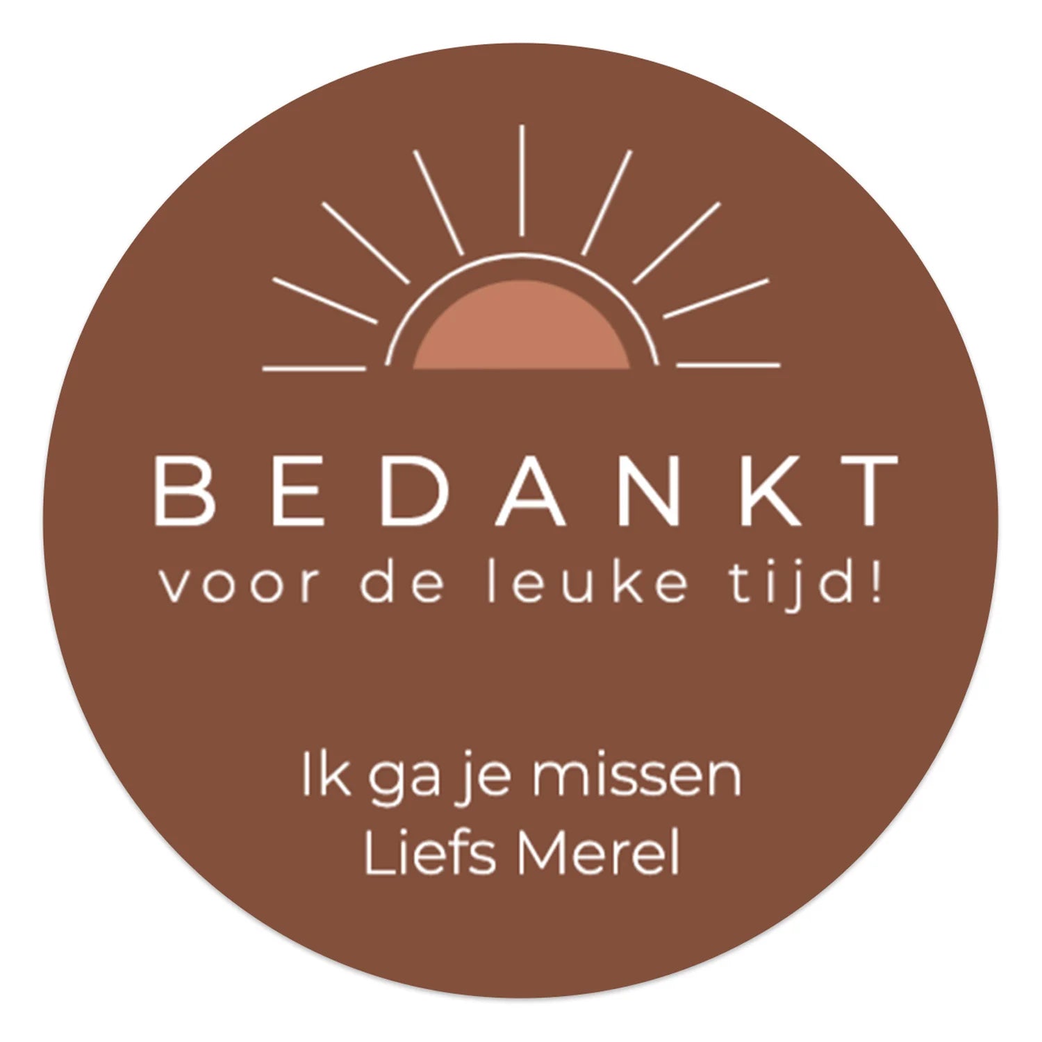 Persoonlijke stickers 6 stuks (7,5cm) - Collega - Bedankjes.nl