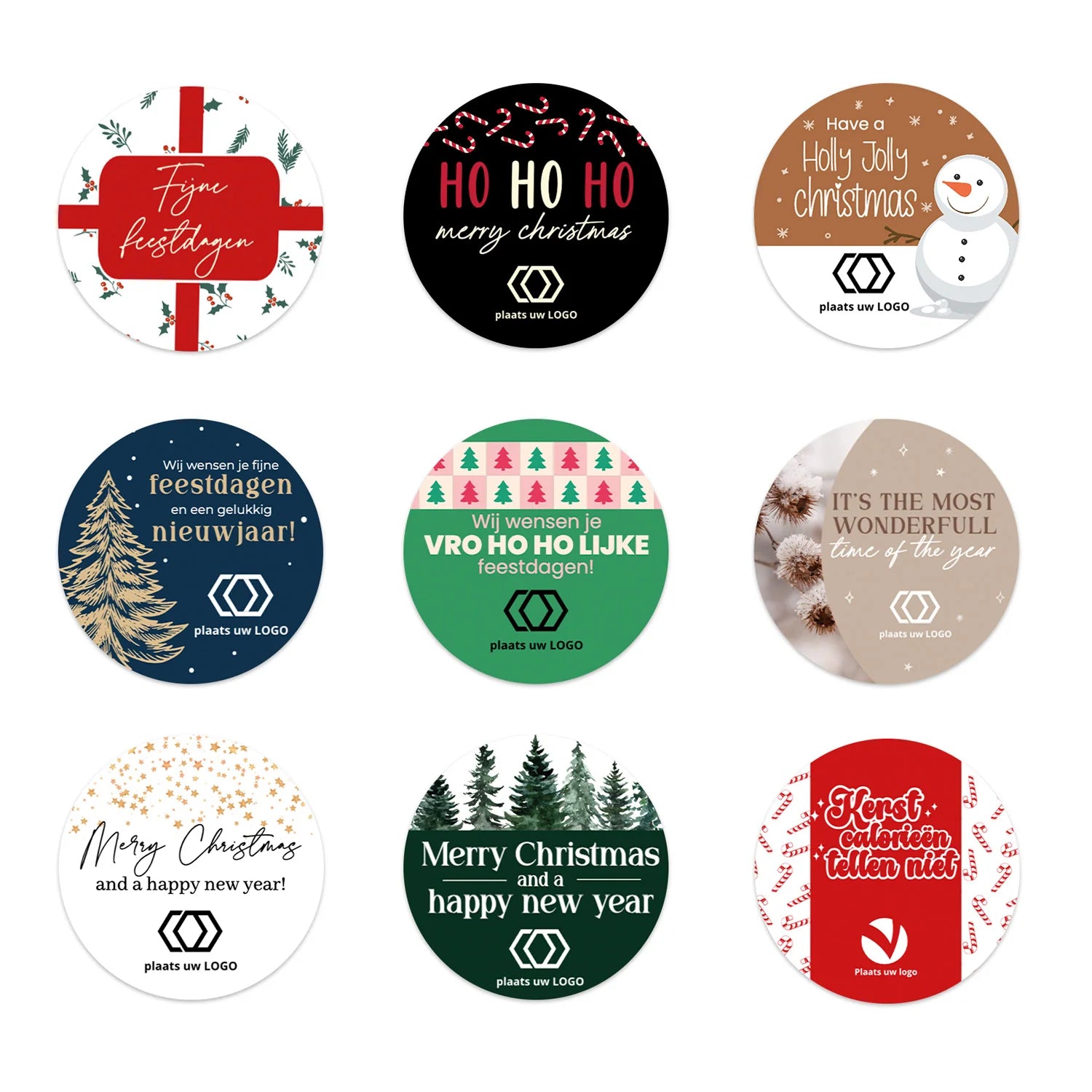 Persoonlijke stickers 30 stuks (3,5cm) - Kerst - Bedankjes.nl