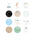 Stickers 30 stuks (3,5cm) - Geboorte jongens