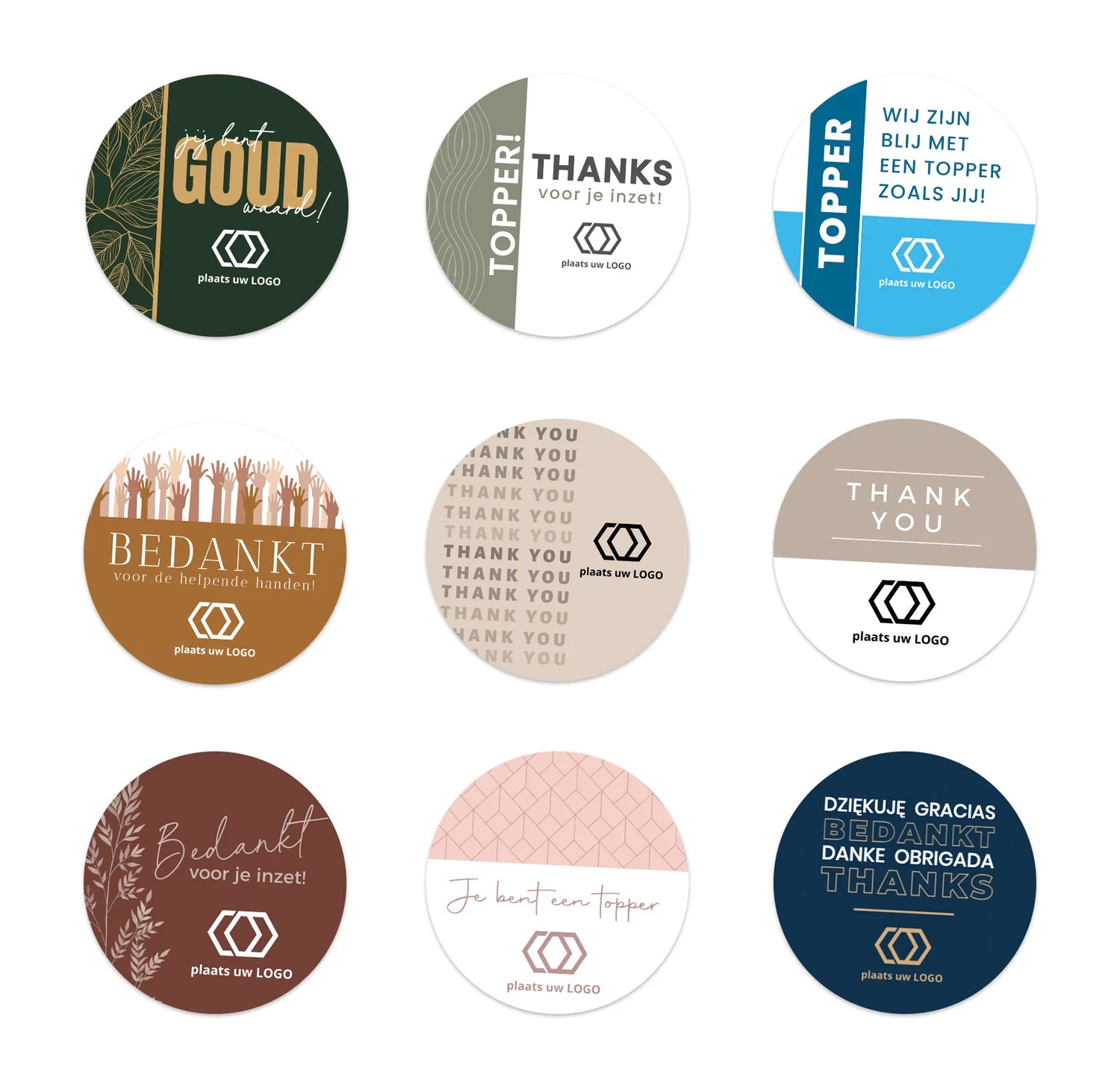 Persoonlijke stickers 30 stuks (3,5cm) - Zakelijk - Bedankjes.nl