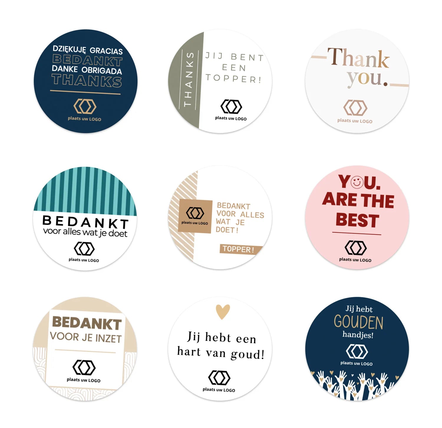Persoonlijke stickers 18 stuks (5cm) - Zakelijk