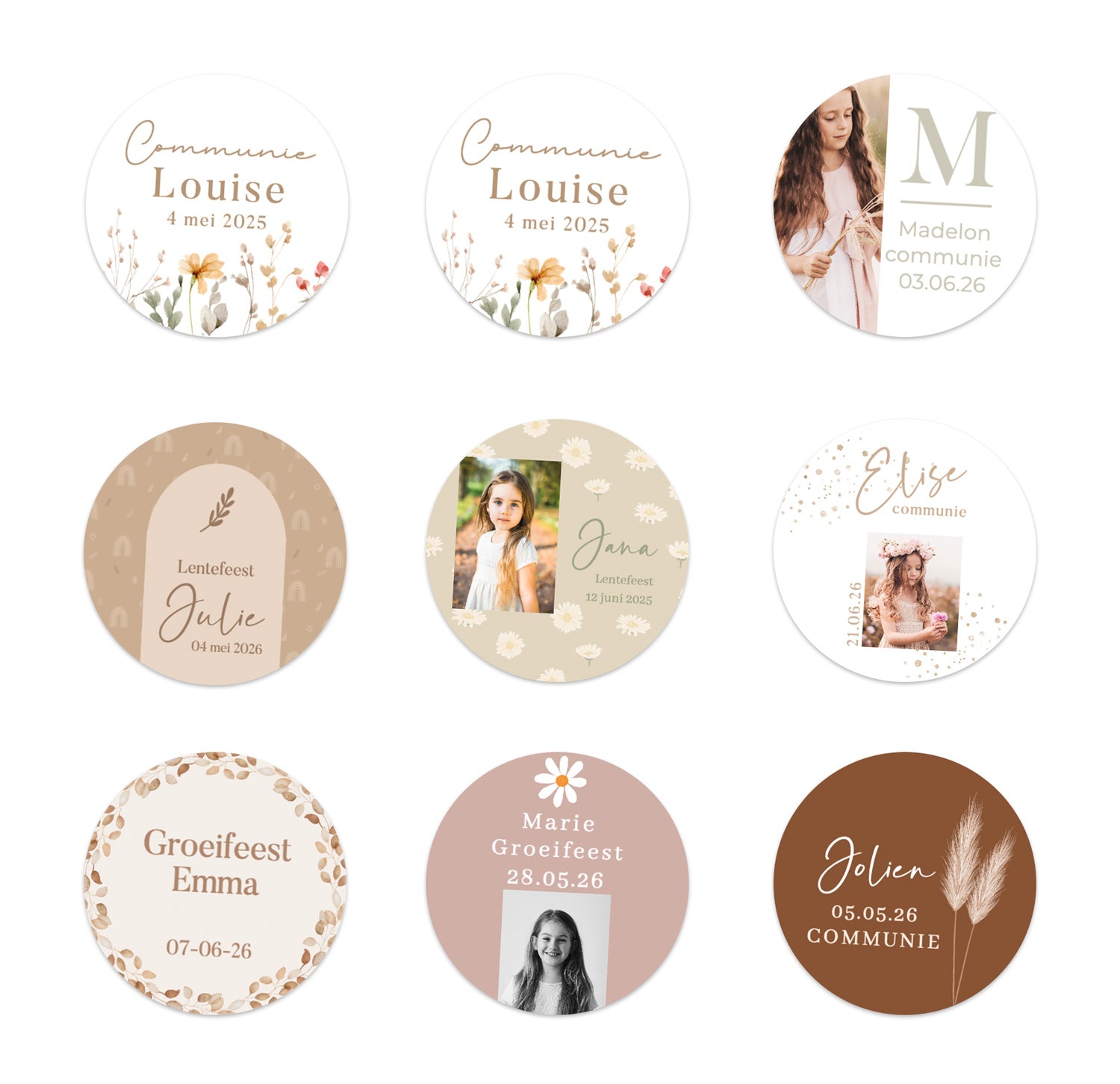 Stickers 24 stuks (4cm) - Communie meisjes - Bedankjes.nl