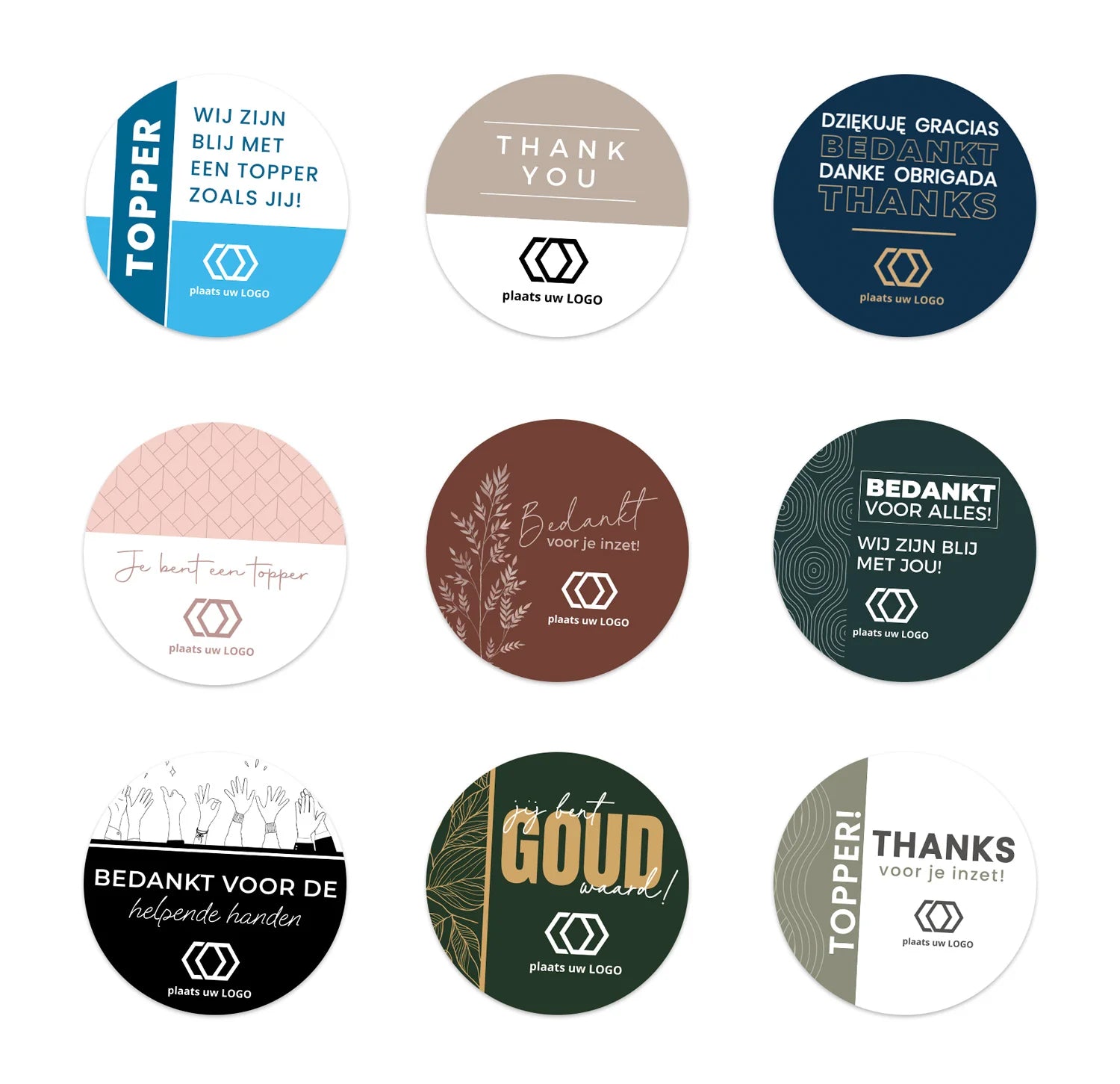 Persoonlijke stickers 24 stuks (4cm)- Zakelijk - Bedankjes.nl