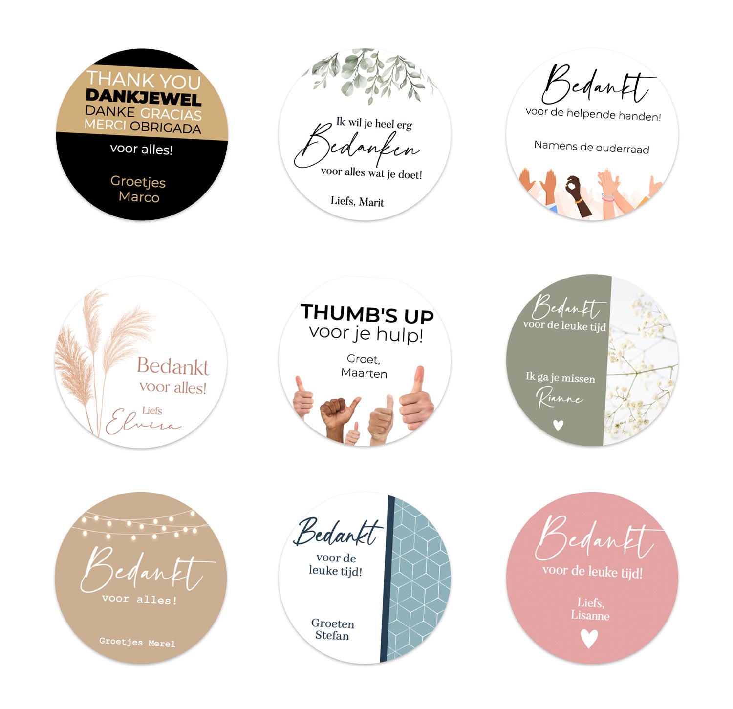Persoonlijke stickers 24 stuks (4cm)- Bedankt - Bedankjes.nl
