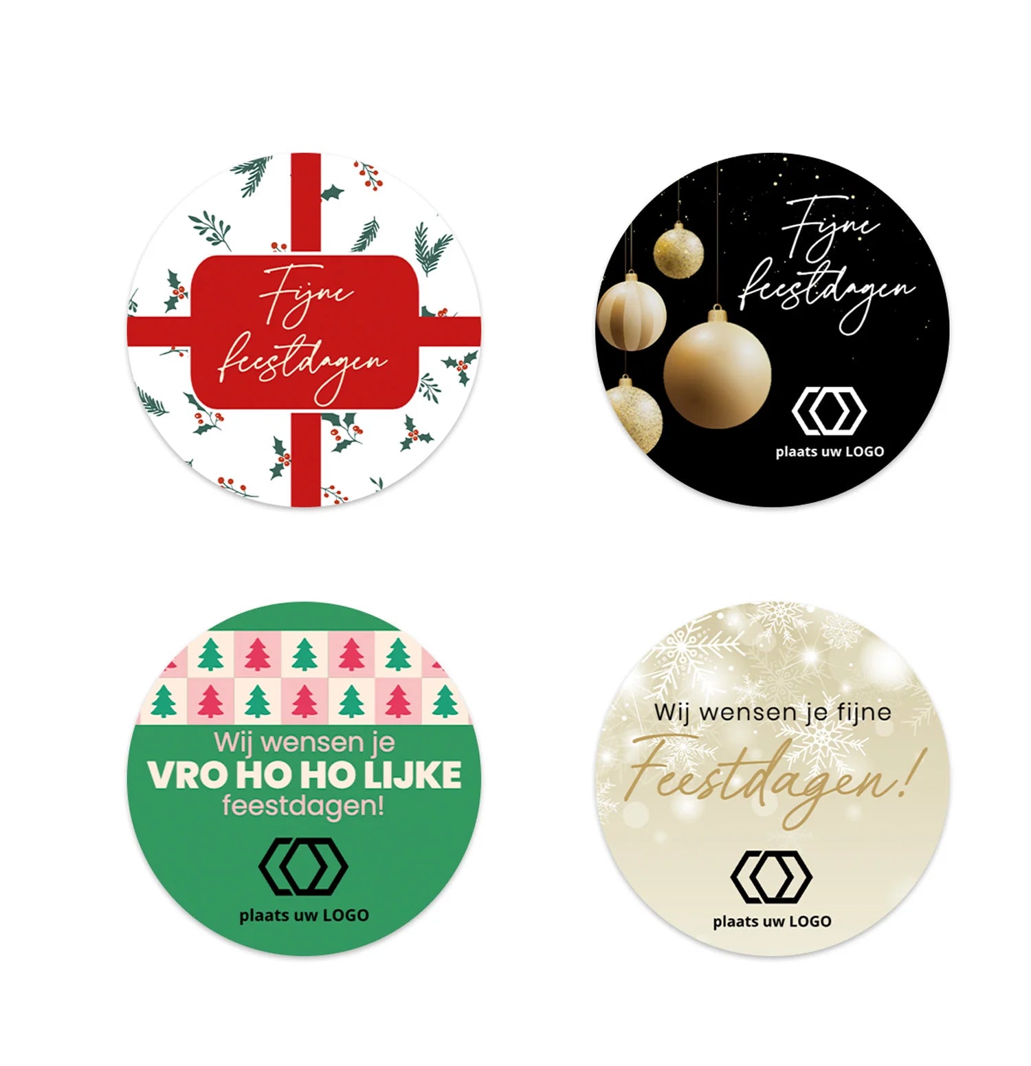 Persoonlijke stickers 12 stuks (6,35cm) - Kerst - Bedankjes.nl