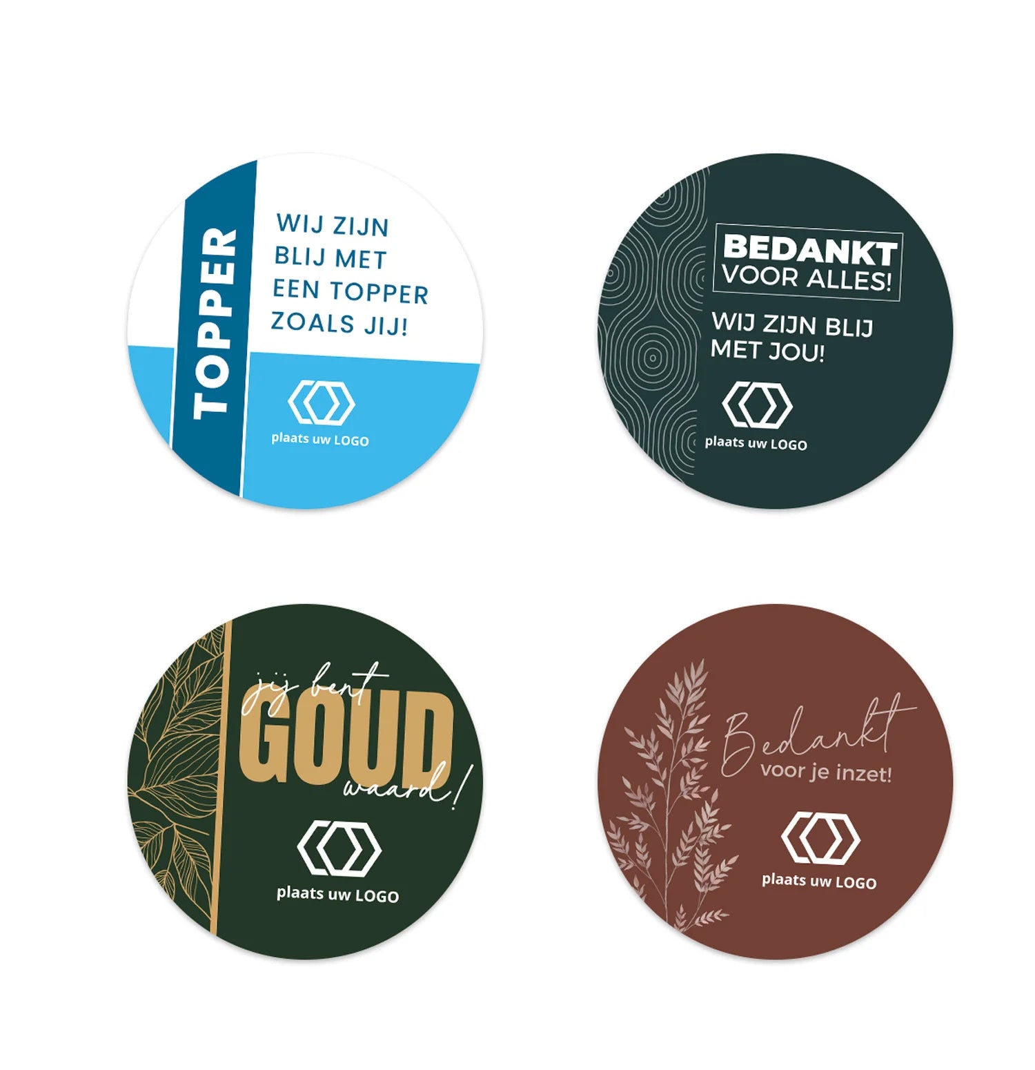 Persoonlijke stickers 12 stuks (6,35cm) - Zakelijk - Bedankjes.nl