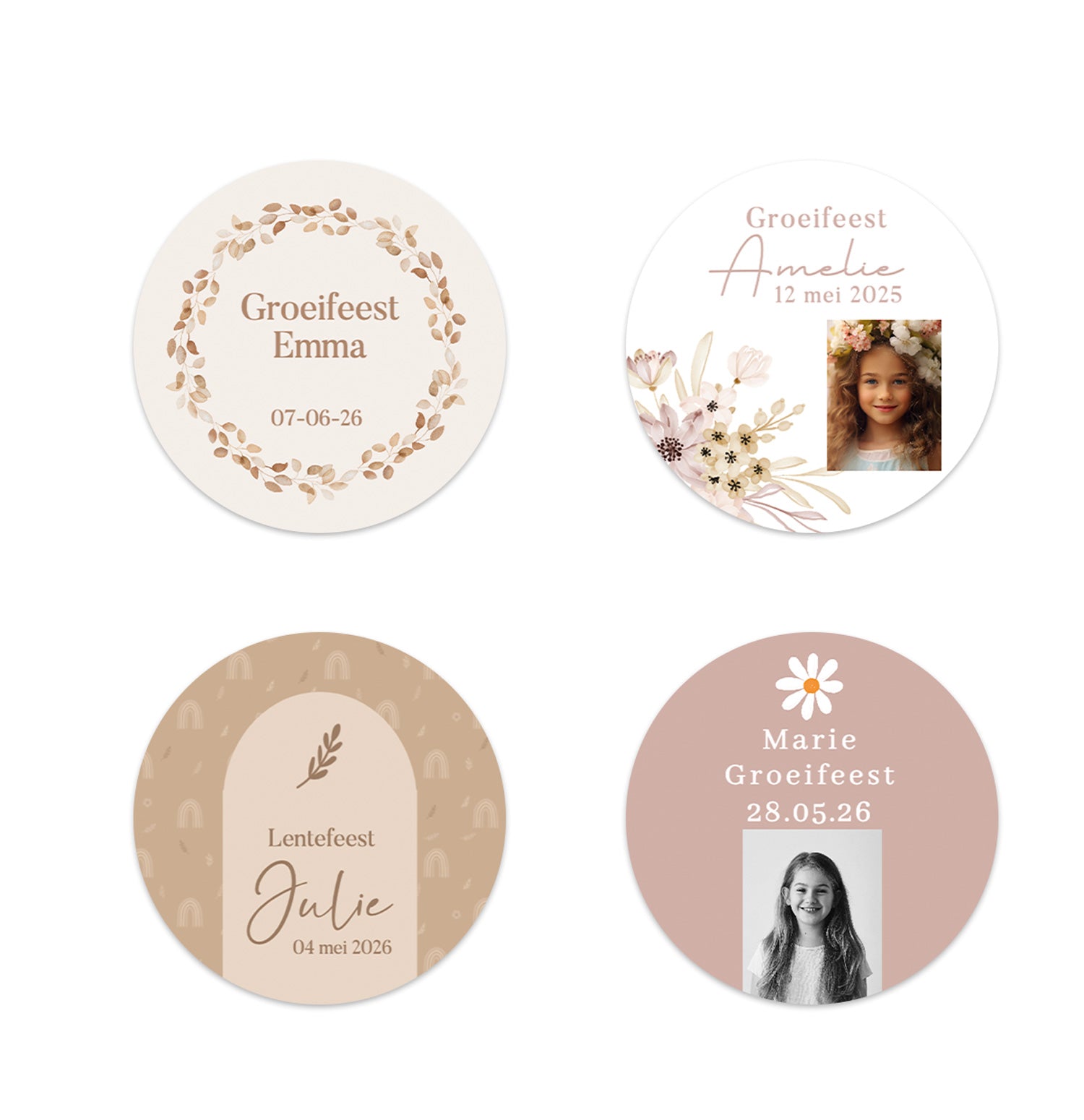 Stickers 12 stuks (6,35cm) - Communie meisjes - Bedankjes.nl