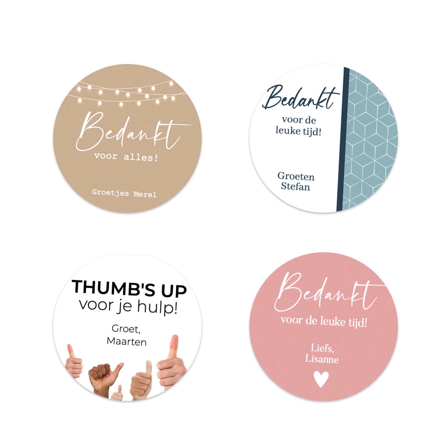 Persoonlijke stickers 12 stuks (6,35cm) - Bedankt - Bedankjes.nl