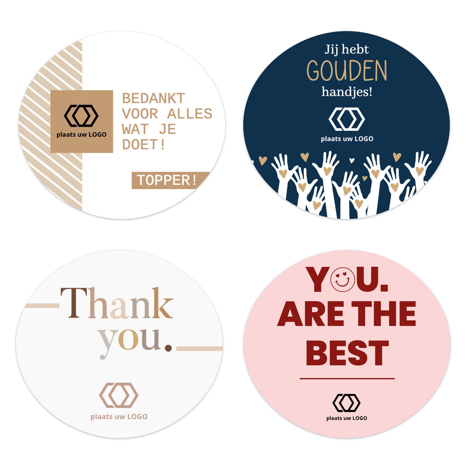 Persoonlijke stickers 6 stuks (64x57mm) - Zakelijk