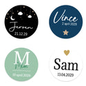 Stickers 6 stuks (7,5cm) - Geboorte jongens