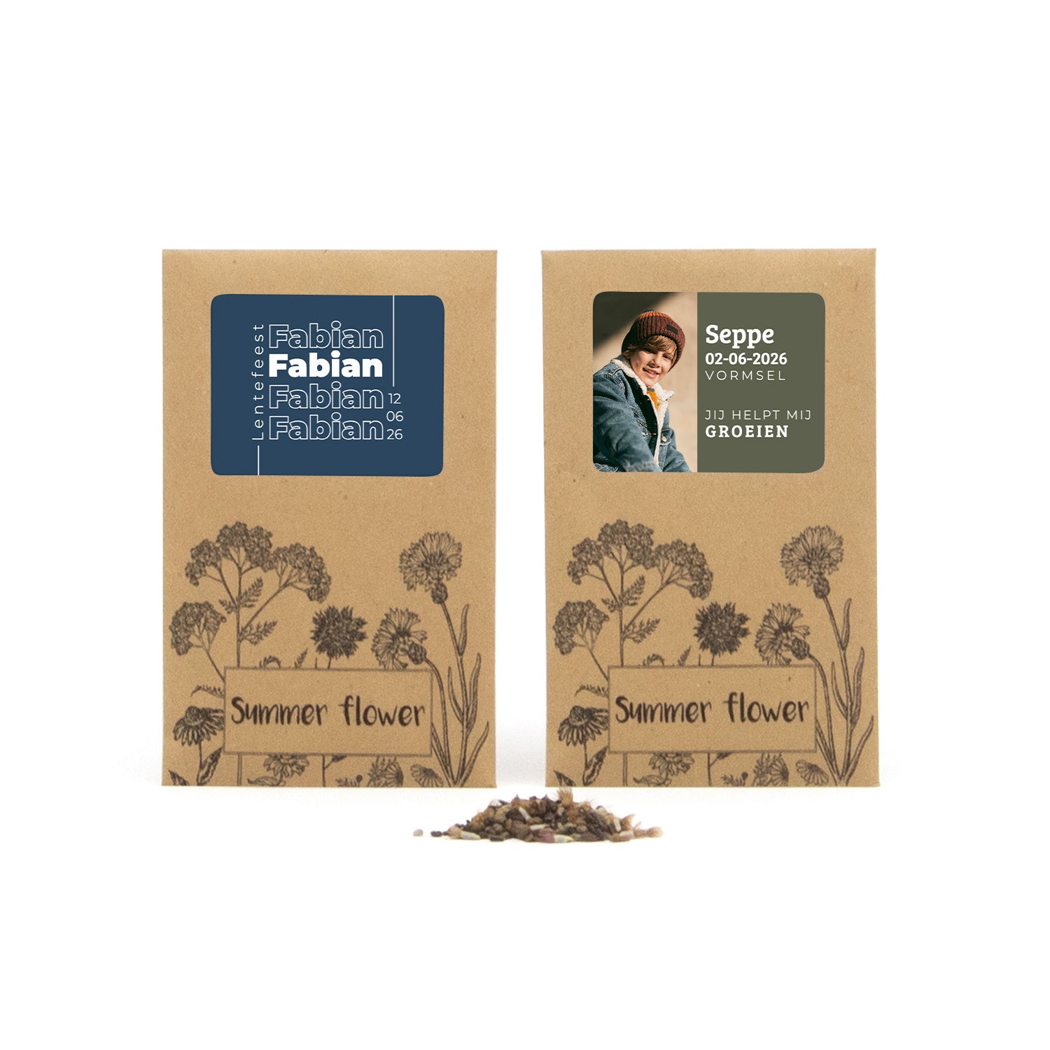 Summer flower zakje - Communie jongen - Bedankjes.nl