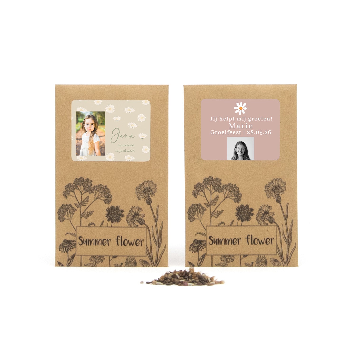 Summer flower zakje - Communie meisjes - Bedankjes.nl