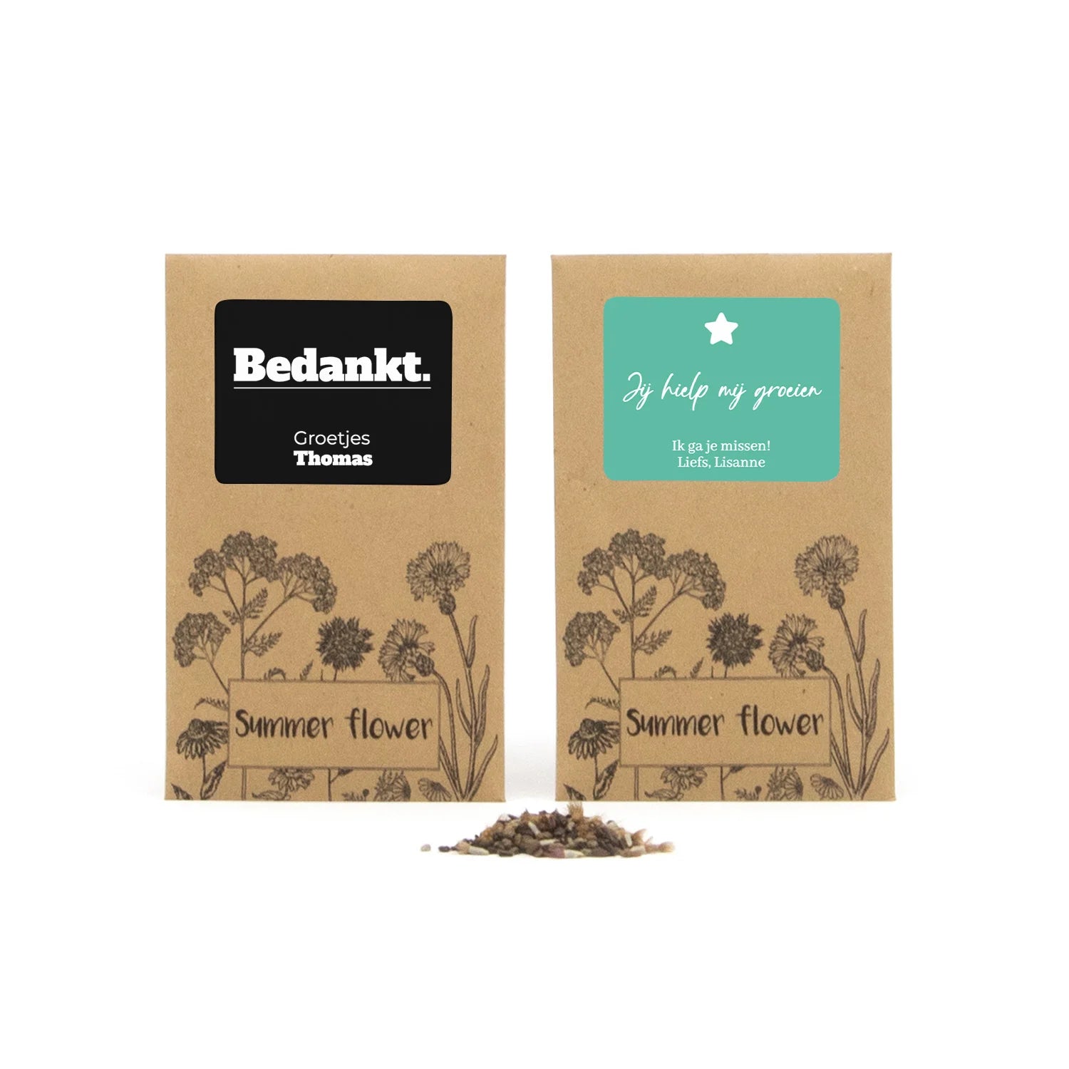 Summer flower zakje - Afscheid collega - Bedankjes.nl