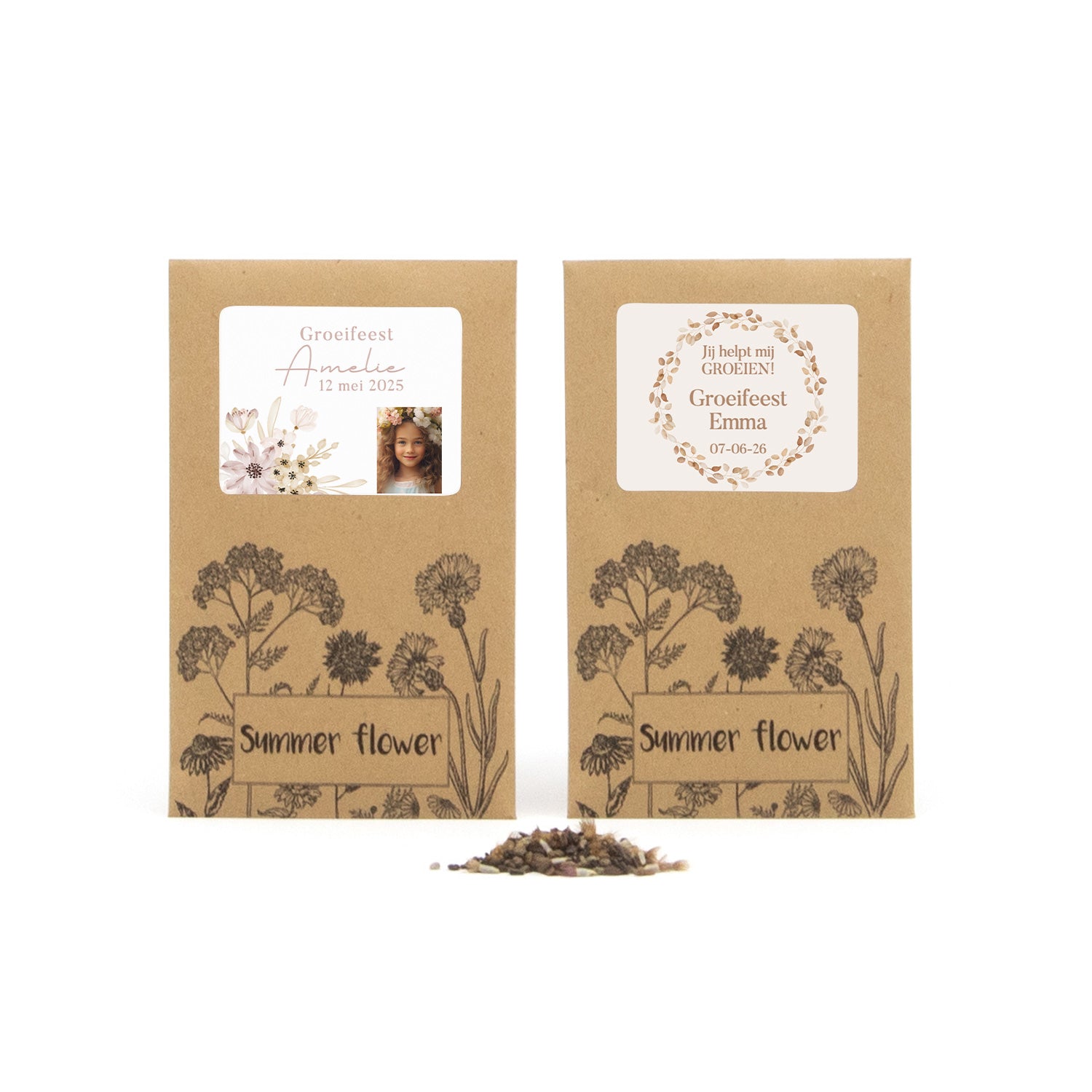 Summer flower zakje - Communie meisjes - Bedankjes.nl